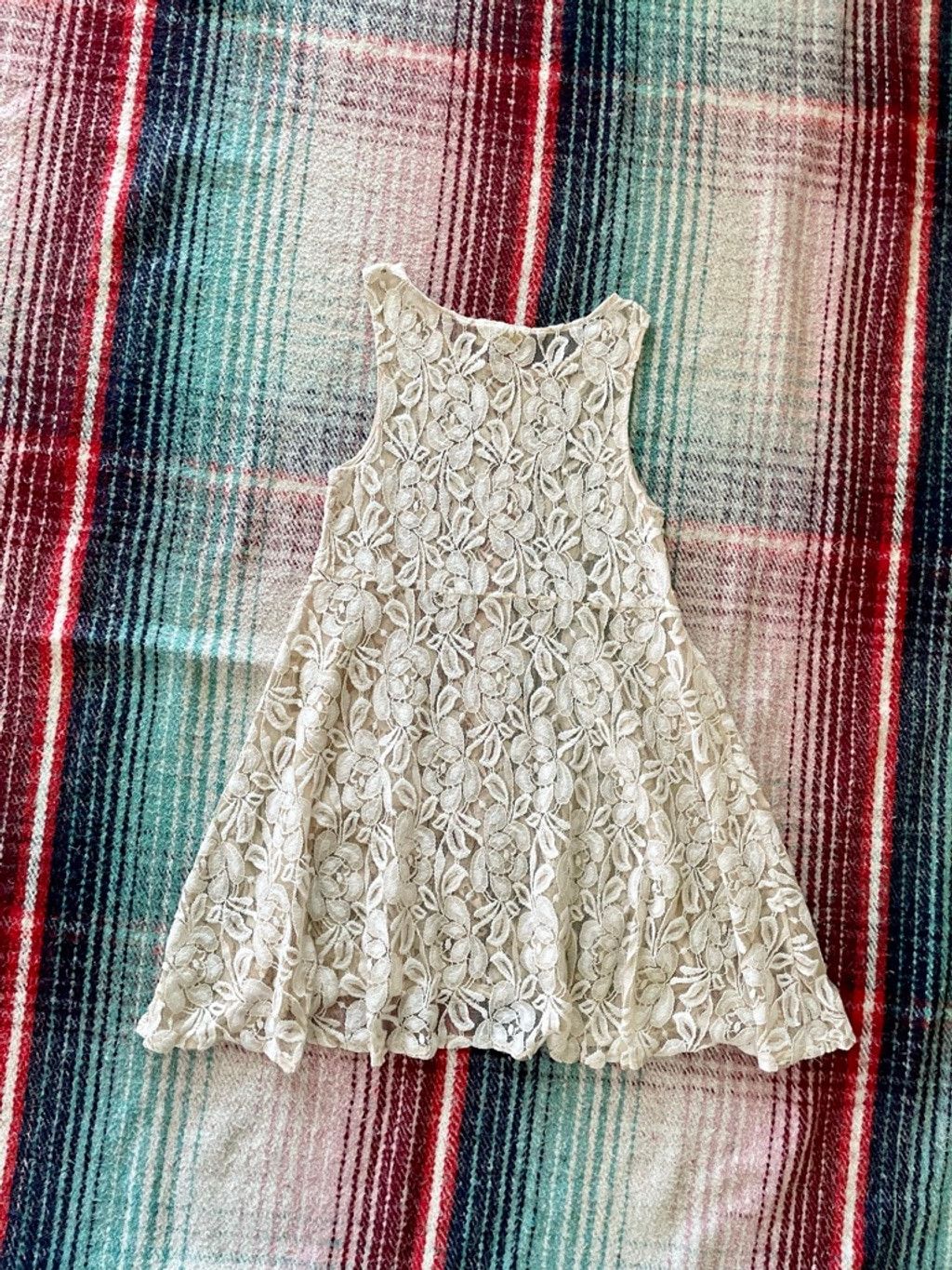 Free People Women's Free People Beige Floral Lace Mini Dress S Size S / US 4 / IT 40 - 3 Thumbnail