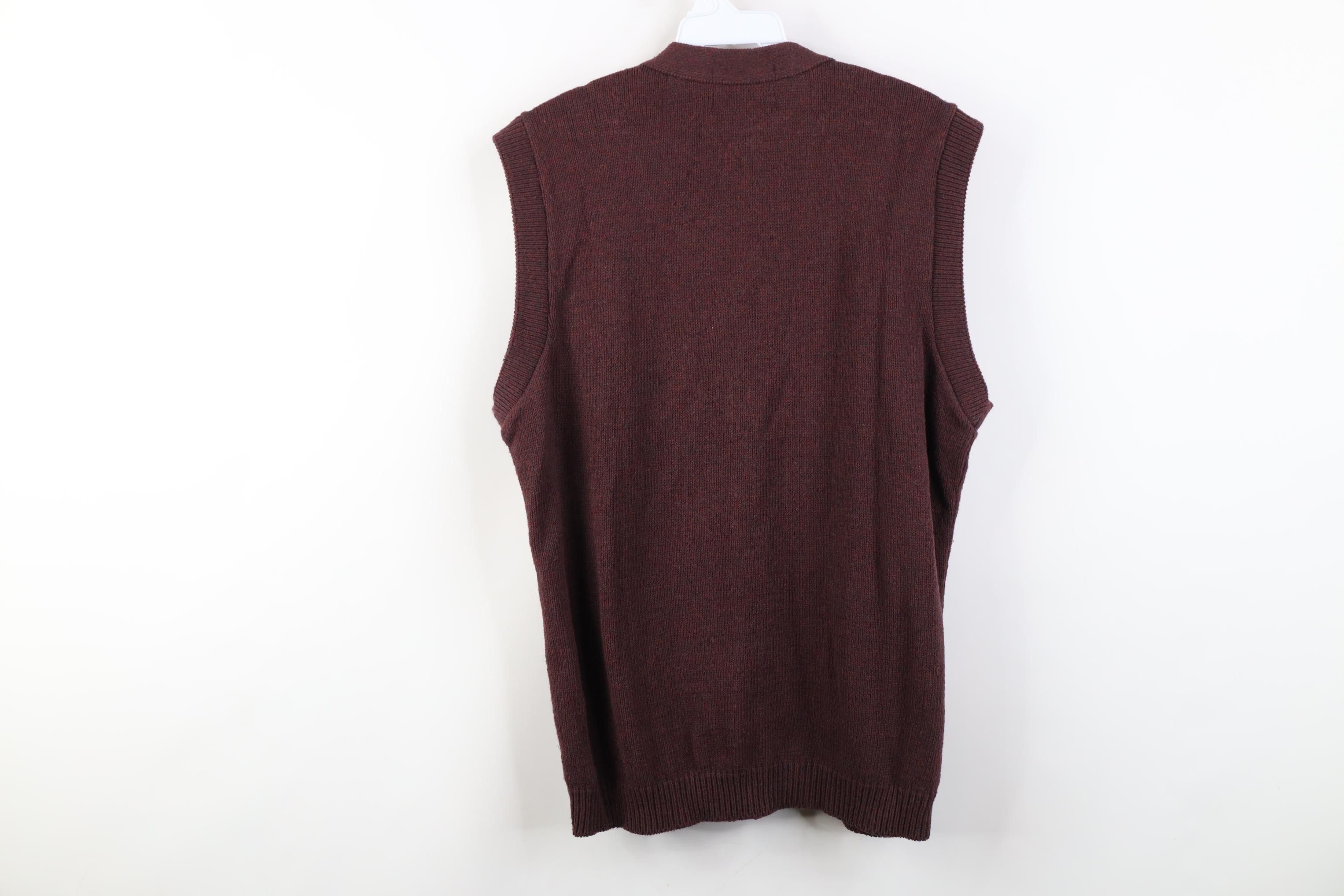 Vintage Vintage 90s Streetwear Ribbed Cable Knit Sweater Vest Red Size US L / EU 52-54 / 3 - 9 Thumbnail