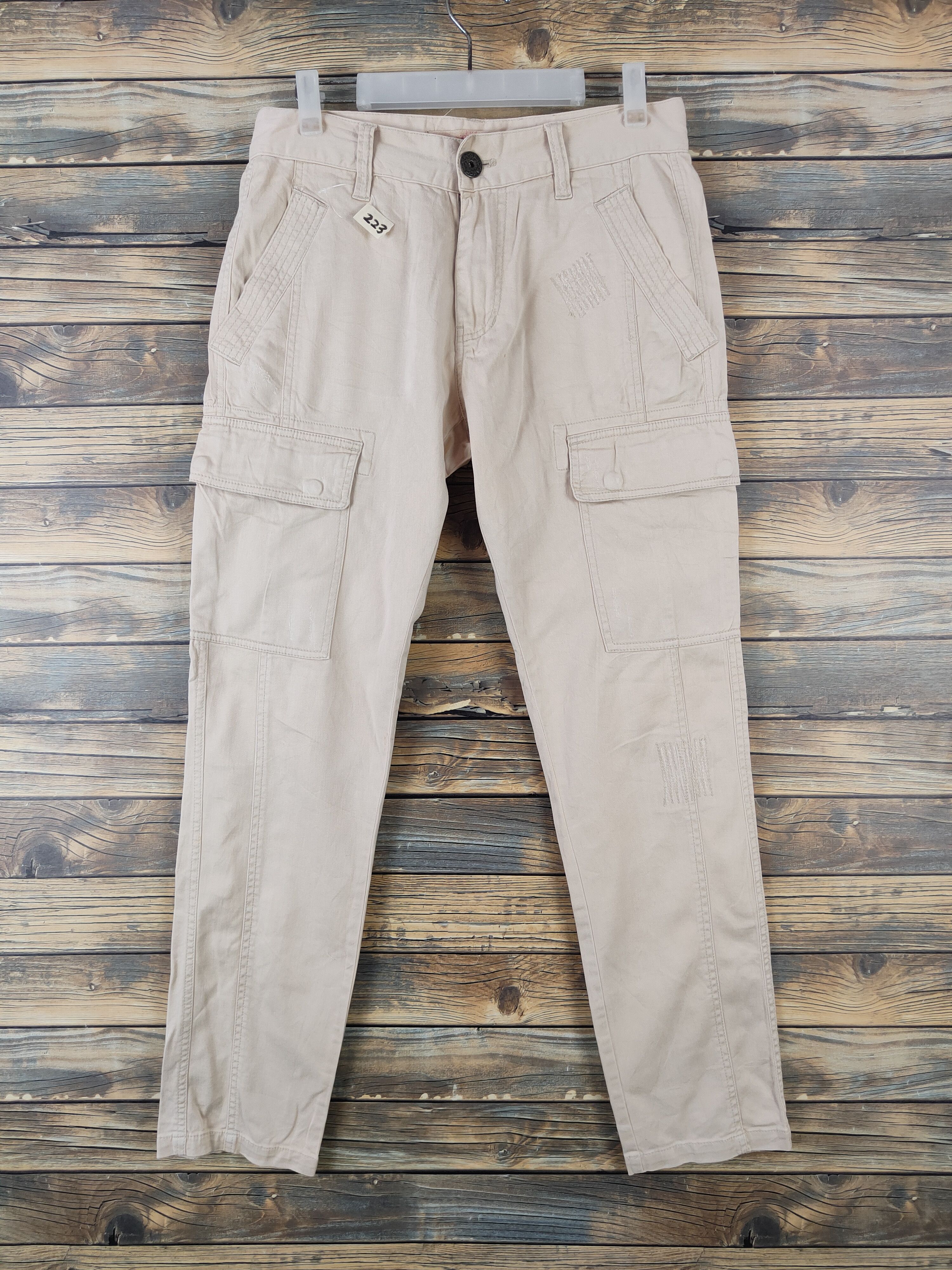 Japanese Brand DLL Buckaroo Peach Multipocket Skinny Cargo Pants #223 Size US 31 - 1 Thumbnail