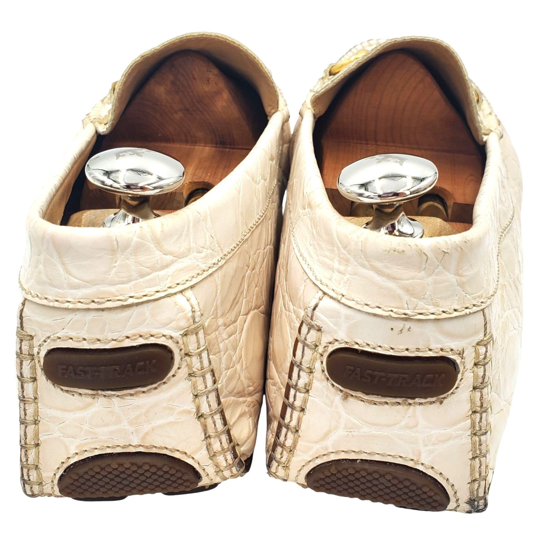 Aldo Brue Aldo Brue Men size 11 Beige Crocodile Embossed Leather Drivi Size US 11 / EU 44 - 3 Thumbnail