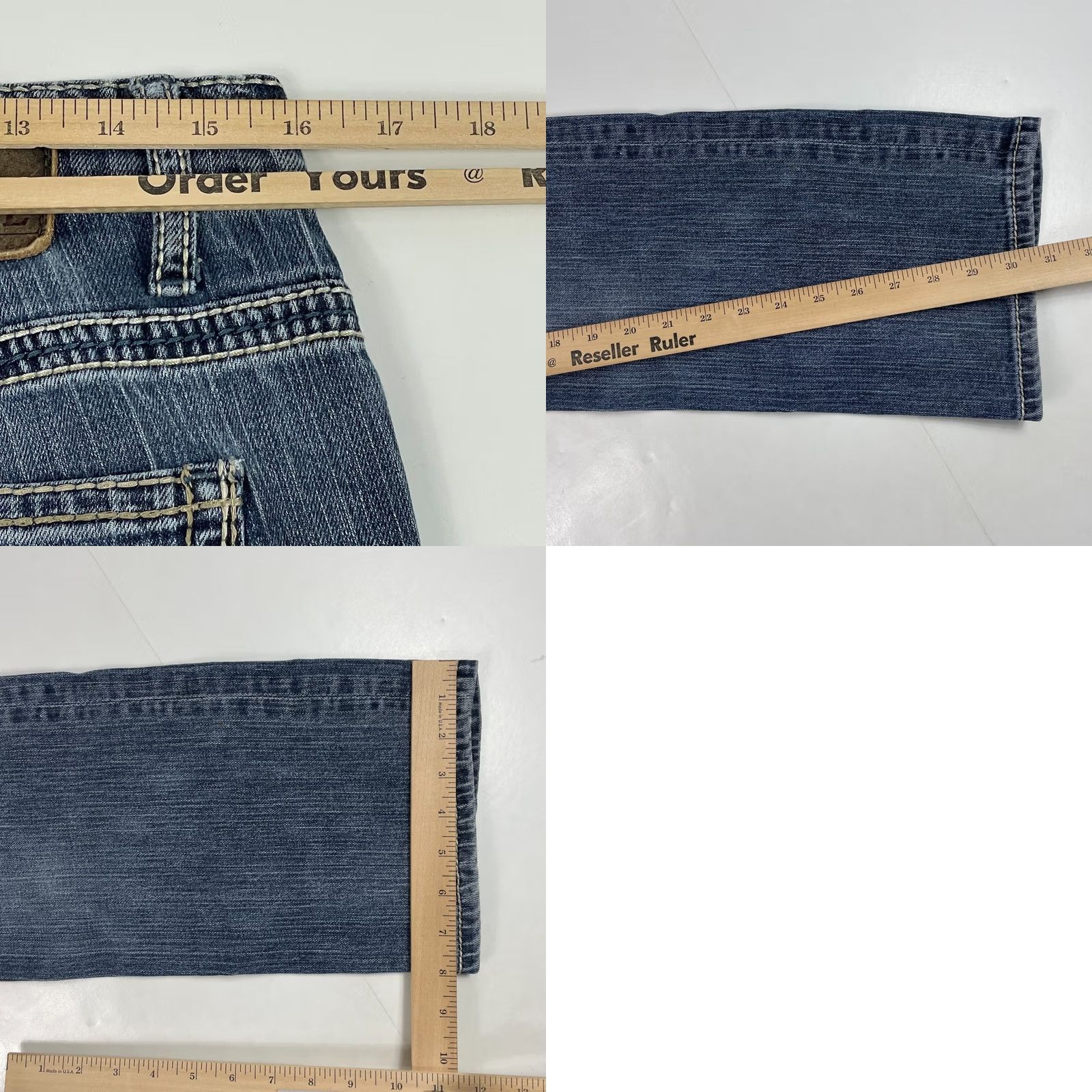 Vintage Buckle BKE Jeans Mens 31x31 Blue Carter Bootcut Medium Wash Embroidered Denim Size US 31 - 9 Thumbnail