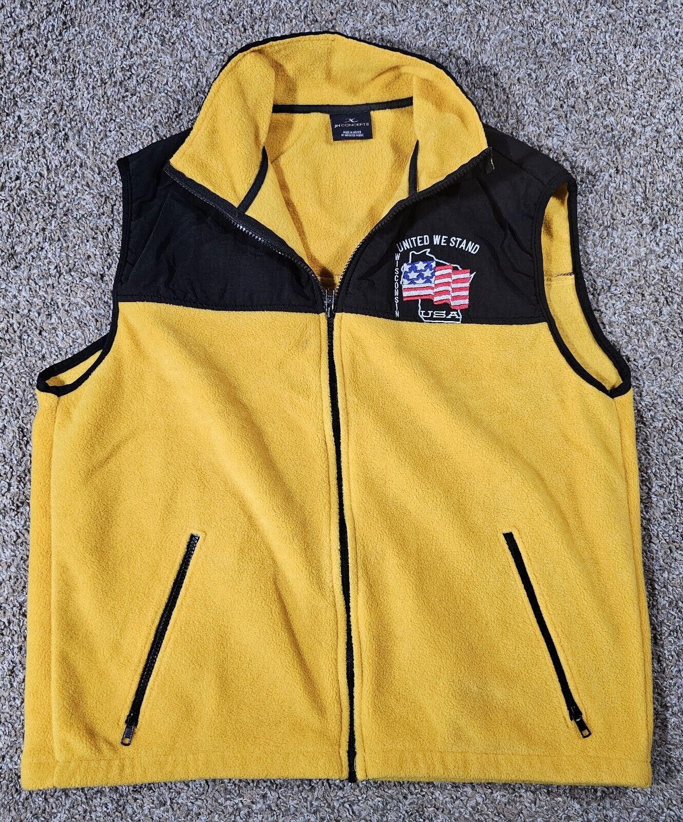 Designer United We Stand Wisconsin USA yellow Fullzip vest LARGE Size US L / EU 52-54 / 3 - 1 Thumbnail