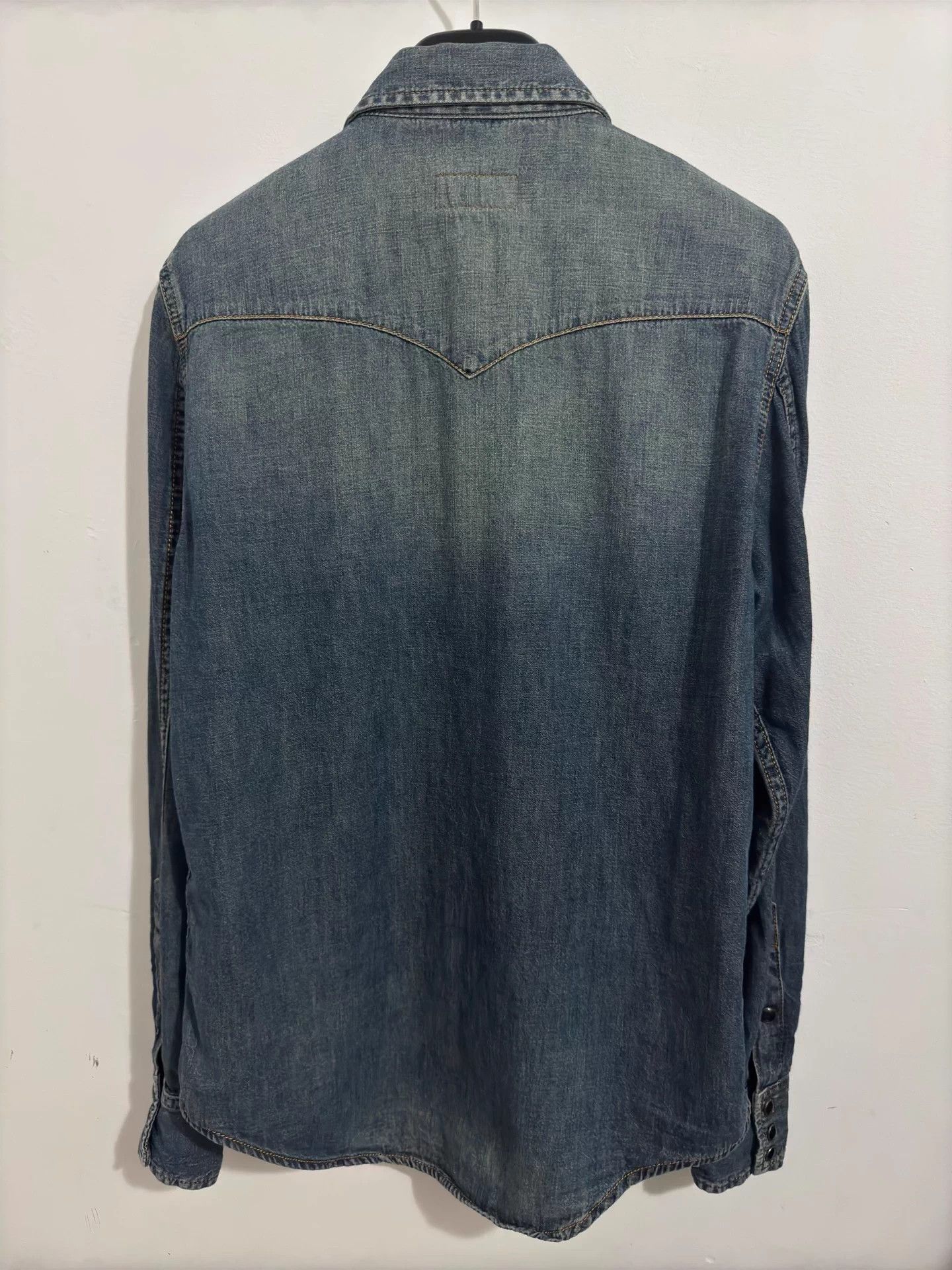 Saint Laurent Paris SLP 21ss deep blue cat eye 2pocket denim shirt M Size US M / EU 48-50 / 2 - 2 Thumbnail