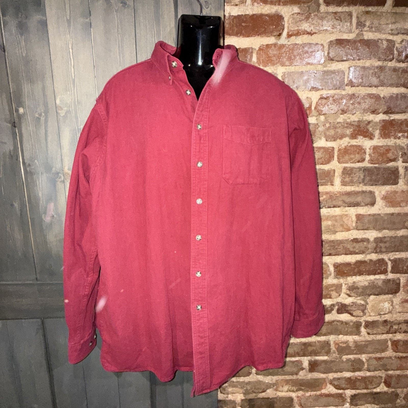 L.L. Bean LL Bean Herringbone Flannel Burgundy XXL Tall Canada OWU89 Size US XXL / EU 58 / 5 - 4 Thumbnail
