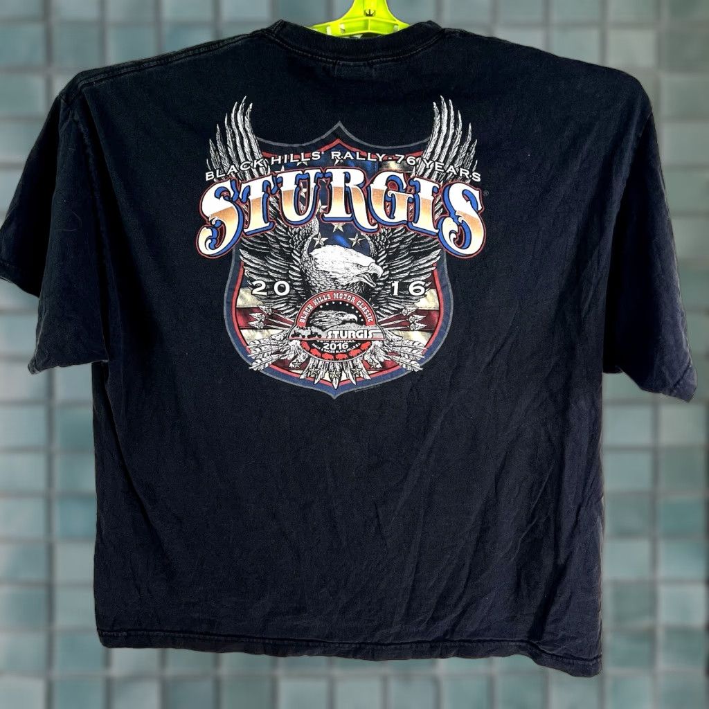 Vintage VINTAGE Sturgis Motorcycle Rally T-Shirt Mens 3XL Black Fall Summer Graphic Print 2016 Size US XXL / EU 58 / 5 - 1 Thumbnail
