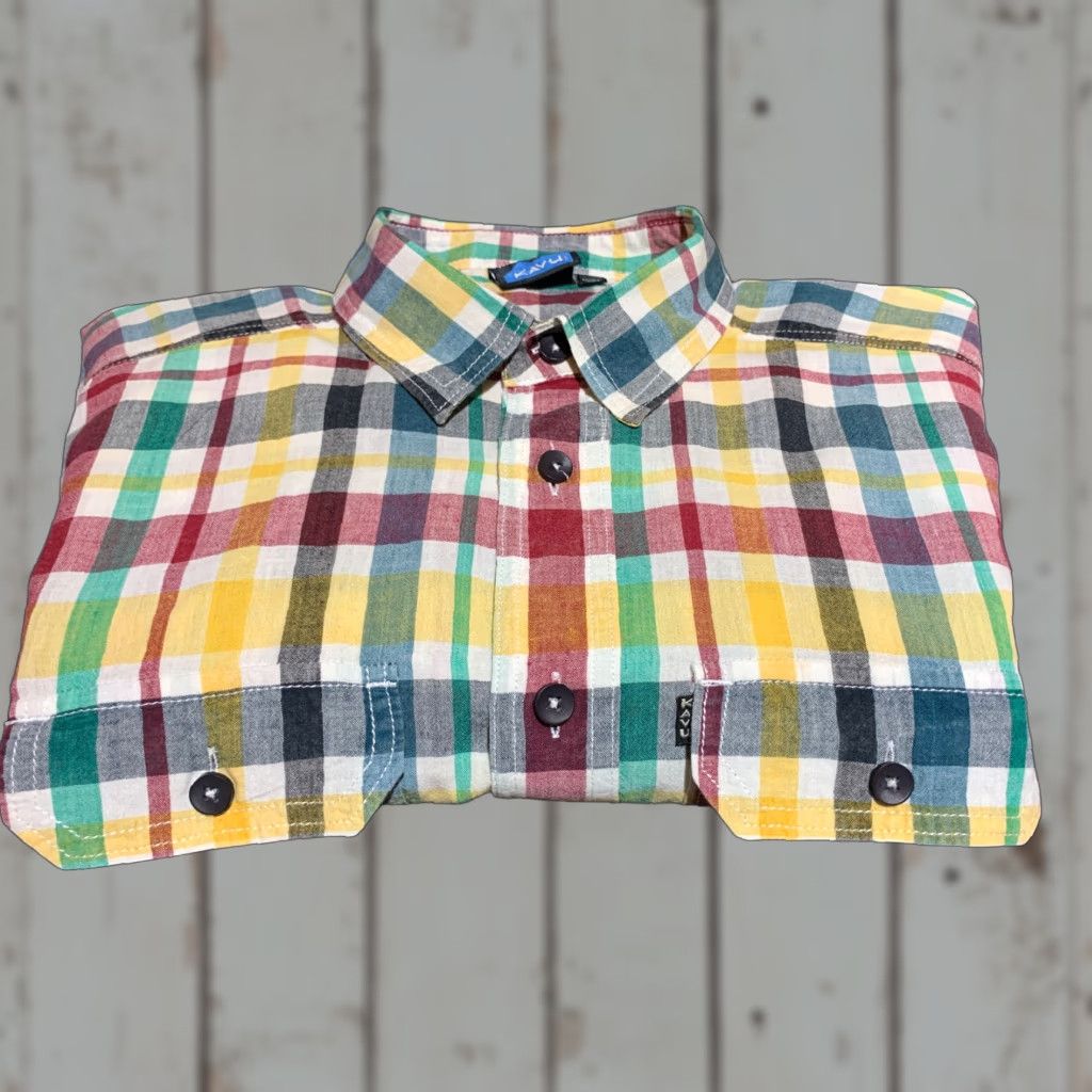 KAVU VINTAGE KAVU Button-Up Shirt Medium Plaid Short Sleeve Mens Size US M / EU 48-50 / 2 - 1 Thumbnail