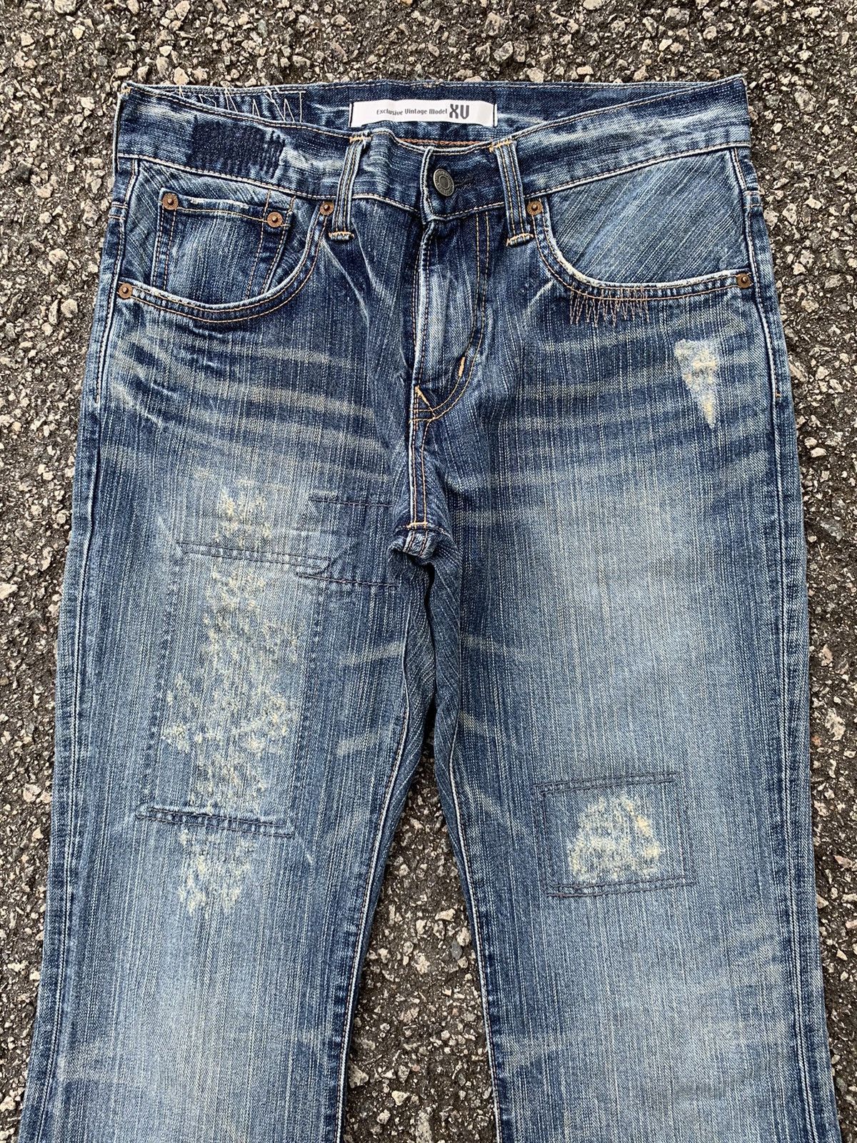 Edwin FLARE💥 EDWIN XV PUNK FADED RUSTY JAPANESE DISTRESSED DENIM🎌☠️ Size US 30 / EU 46 - 5 Thumbnail