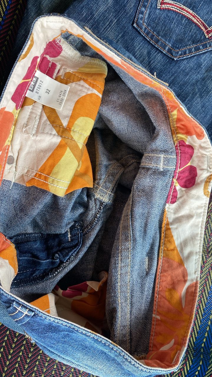 Edwin 💥FLARE 💥VINTAGE EDWIN BLUE TRIP DISTRESSED DENIM Size US 34 / EU 50 - 14 Thumbnail