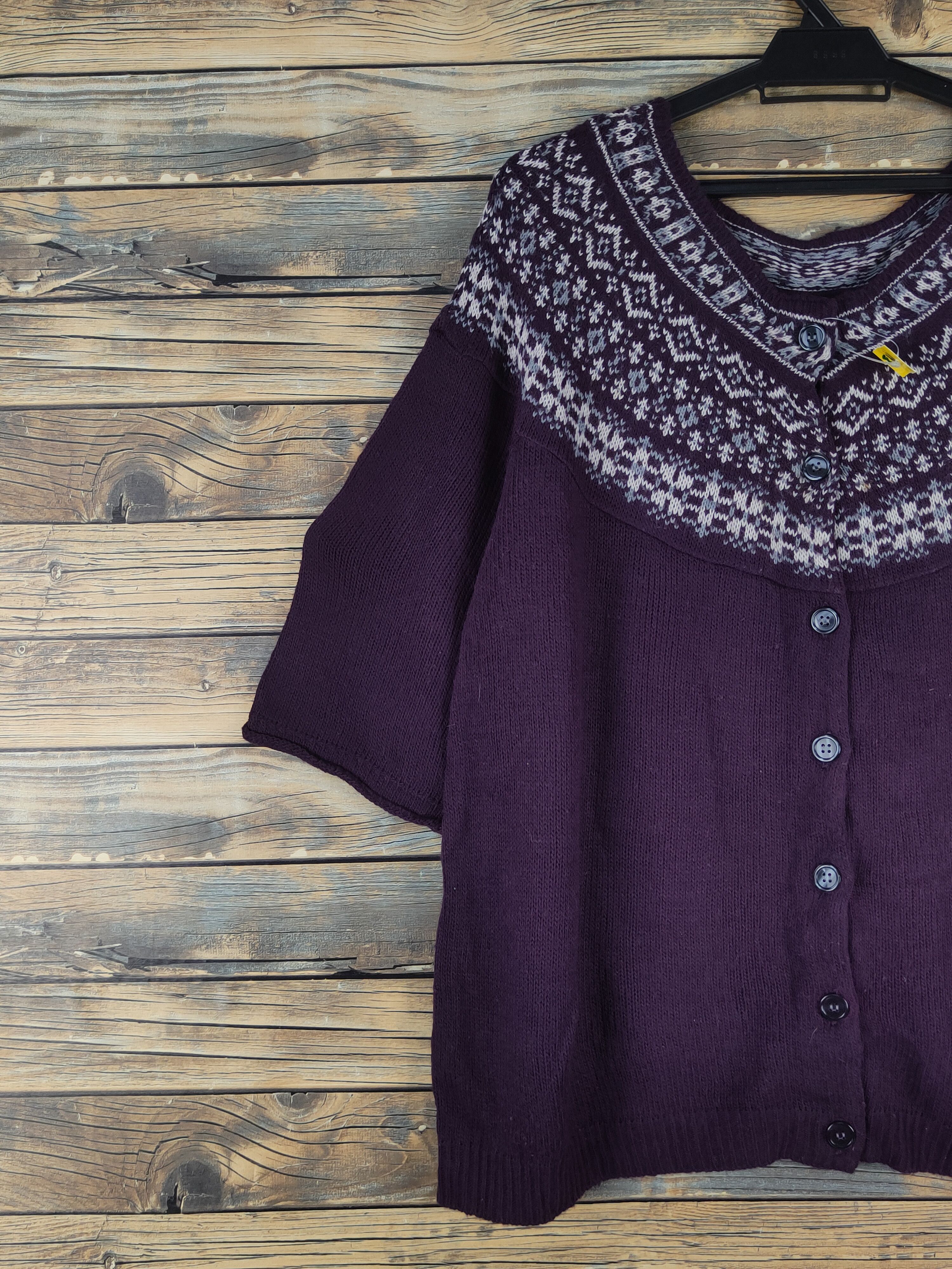 Homespun Knitwear × Japanese Brand Nusy Dark Purple Knitwear Cardigan #W1242 Size M / US 6-8 / IT 42-44 - 3 Thumbnail