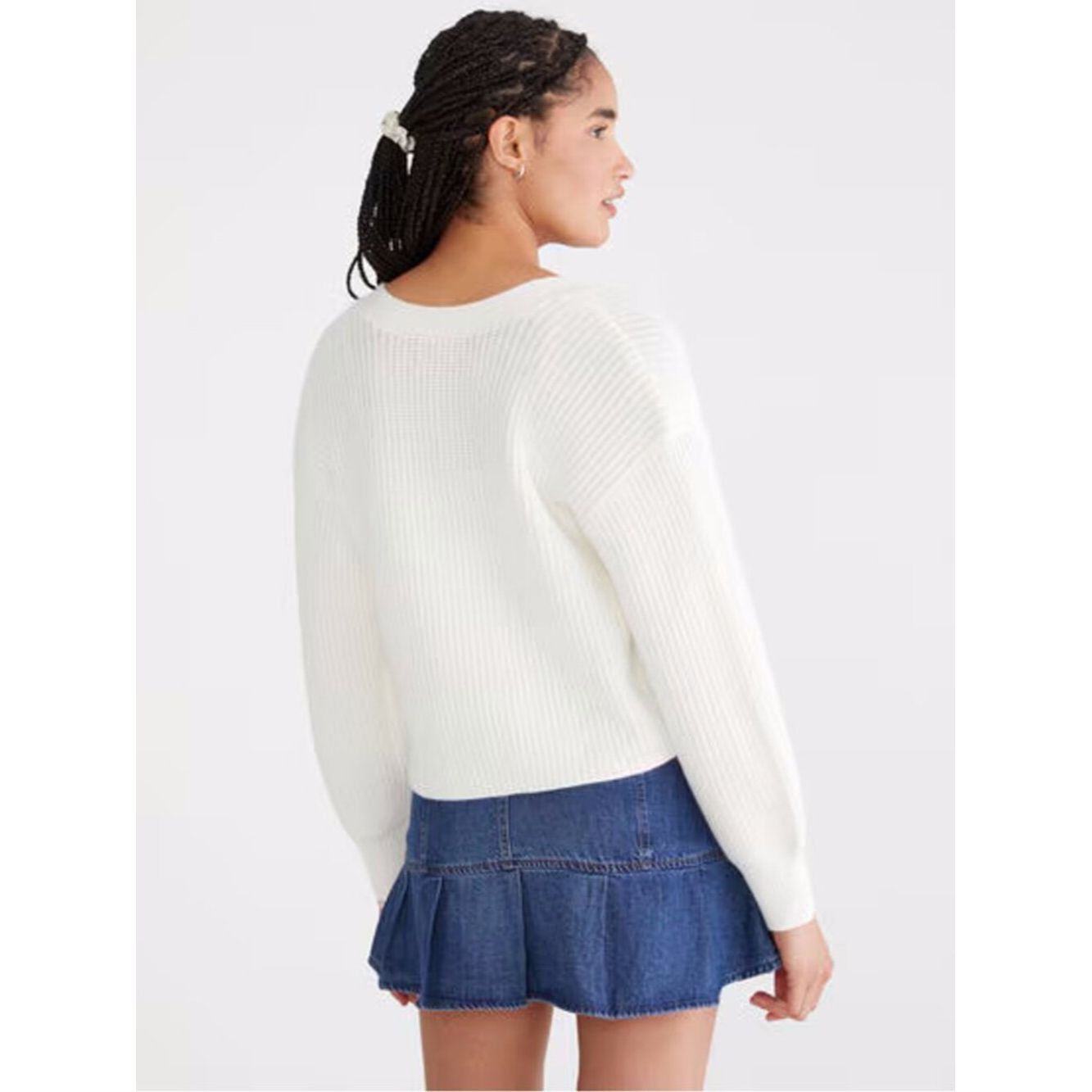Aeropostale NWT New Aéropostale Ribbed Reversible Tie White Cardigan Si Size L / US 10 / IT 46 - 2 Thumbnail