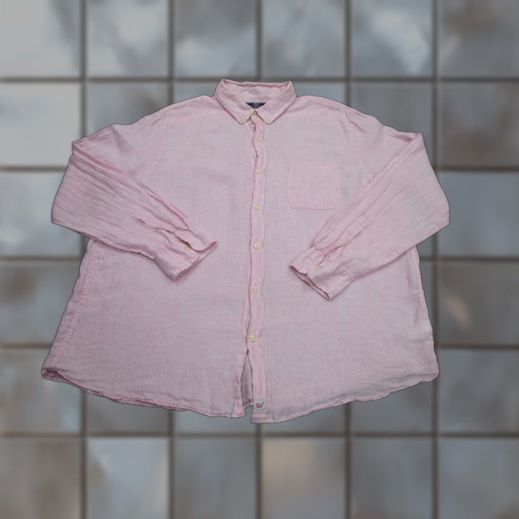 Vineyard Vines Vineyard Vines Shirt Mens 2XL Pink Linen Slim Murray Button Down Long Sleeve Size US XXL / EU 58 / 5 - 1 Thumbnail