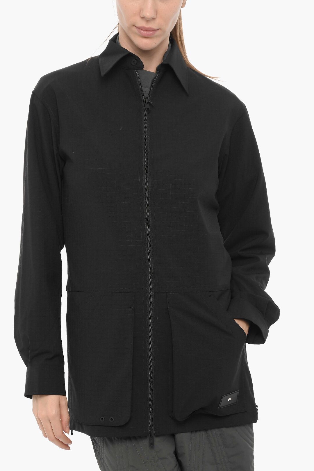 Y-3 × Yohji Yamamoto og1mm0824 Rip Stop Wool Blend Windbreaker Jacket in Black Size XS / US 0-2 / IT 36-38 - 1 Thumbnail