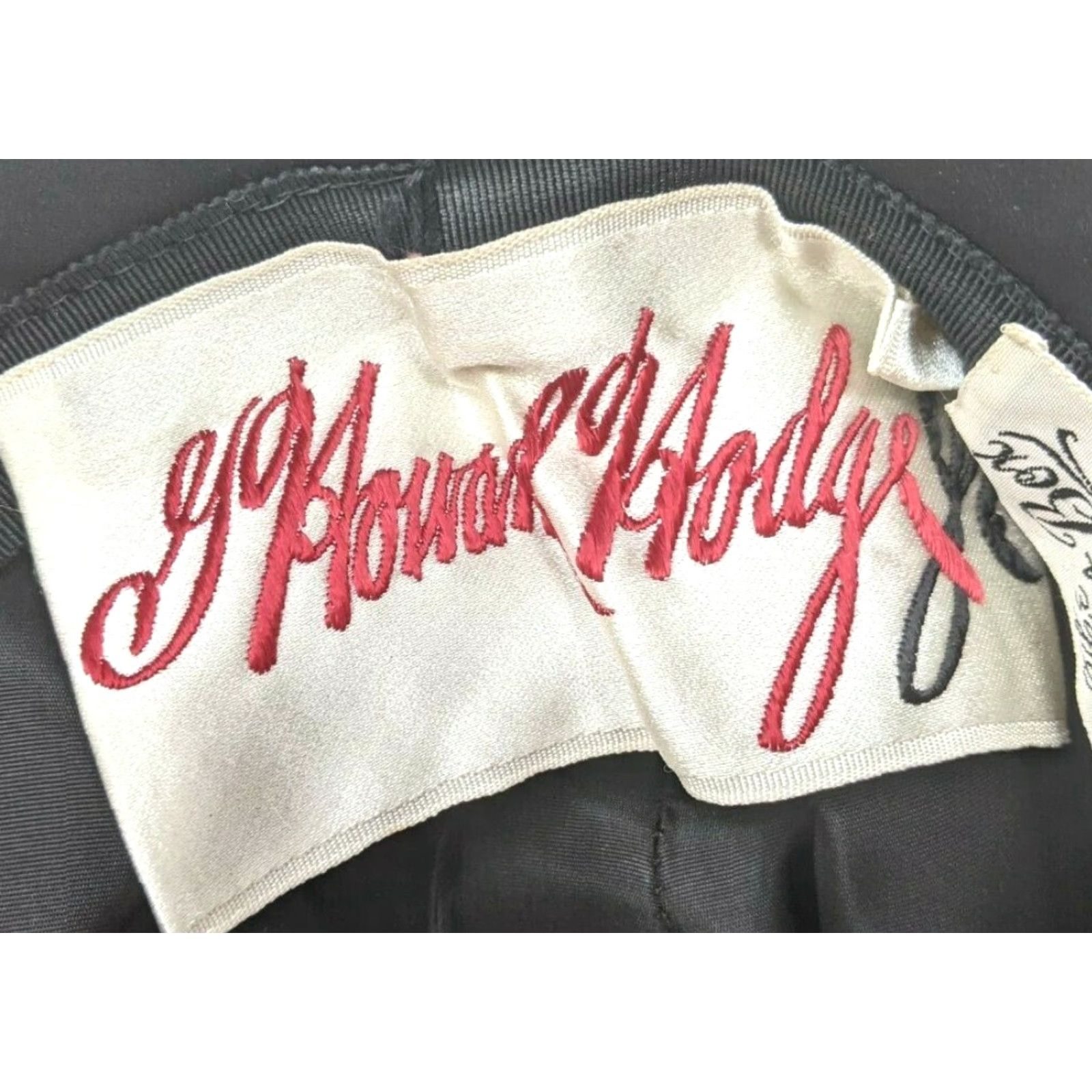 Vintage VTG G Howard Hodge Black Velvet Satin Veil Rhinestone Bow Women Cloche Hat Size ONE SIZE - 8 Thumbnail