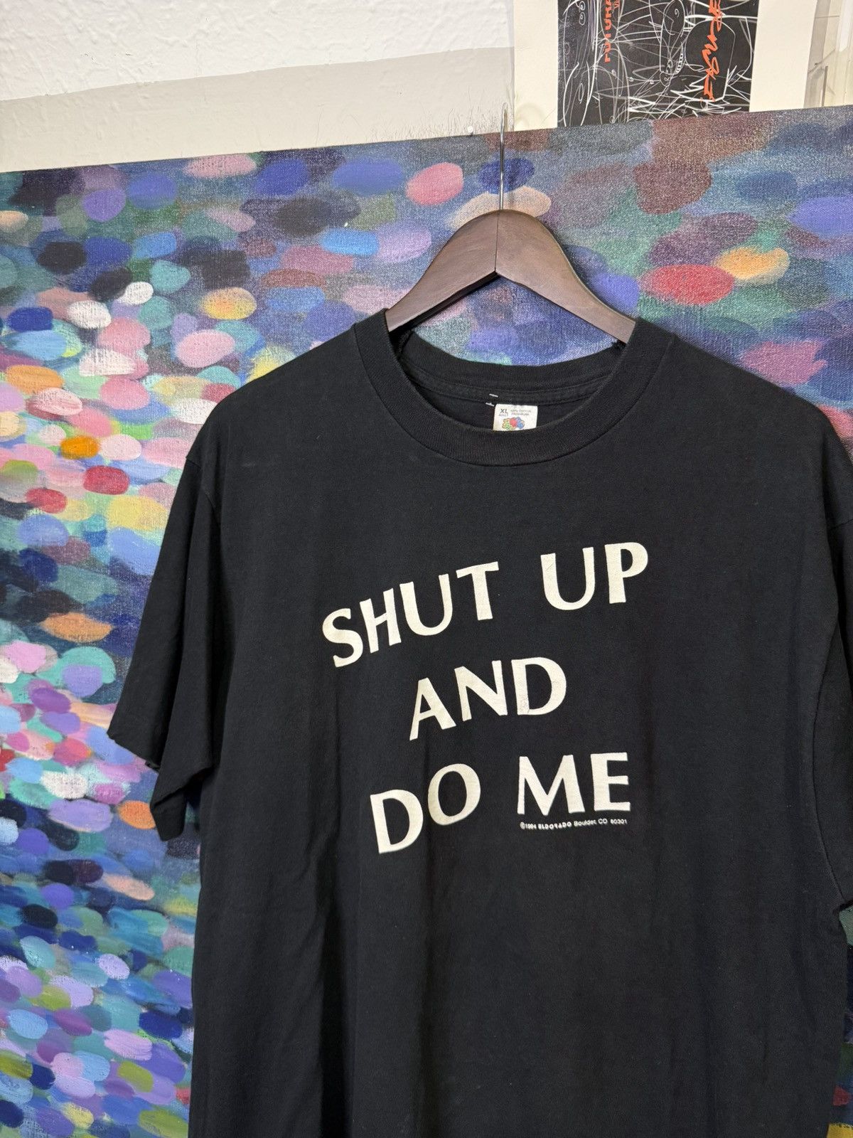 Fruit Of The Loom Vintage 90s humor funny Graphic T-Shirt XL Black USA Size US XL / EU 56 / 4 - 2 Thumbnail