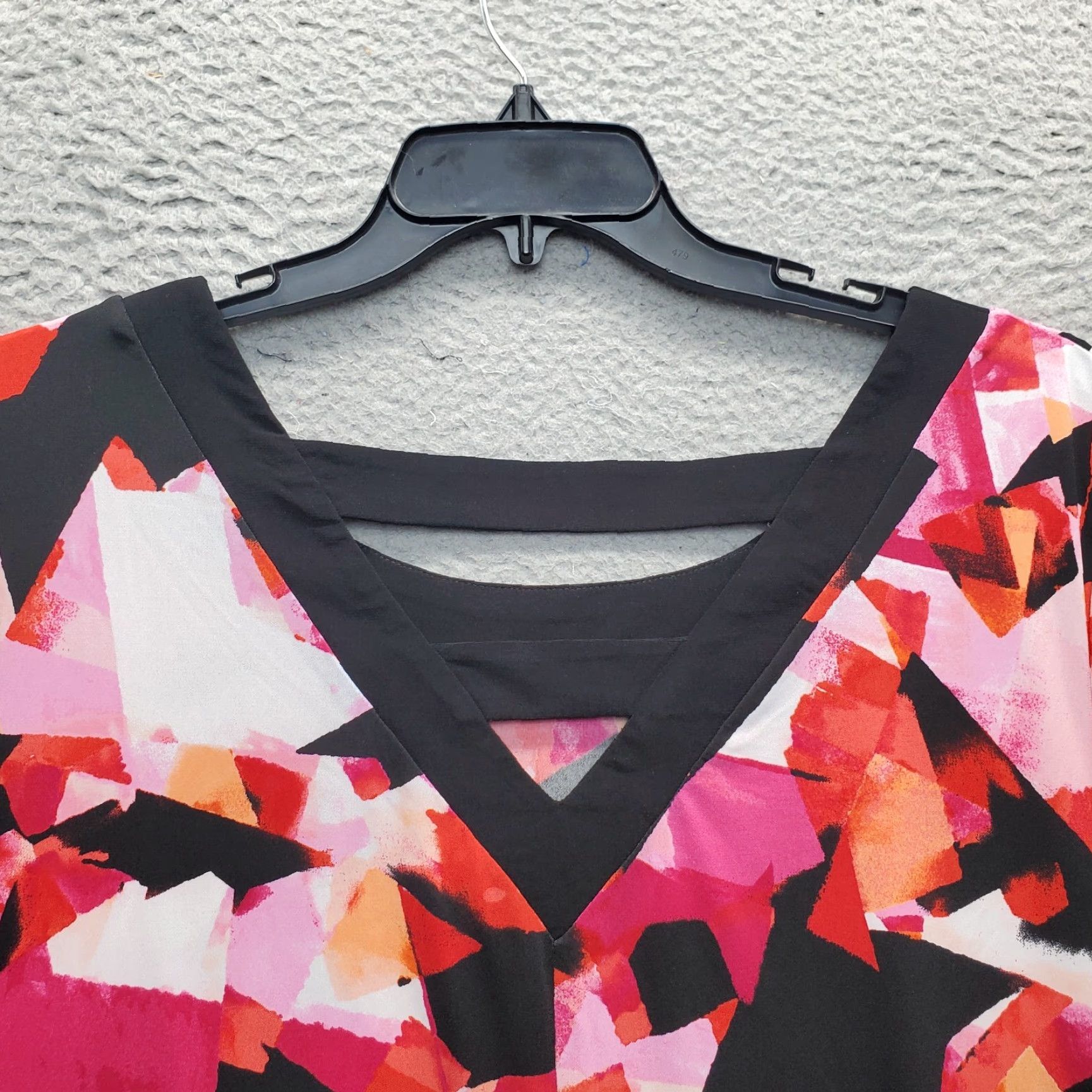 Avenue Avenue Blouse Women 26 Multicolor Abstract Print Stretch Asymmetrical Hem Shirt Women Size 26 Size 4XL / US 24-26 - 3 Thumbnail