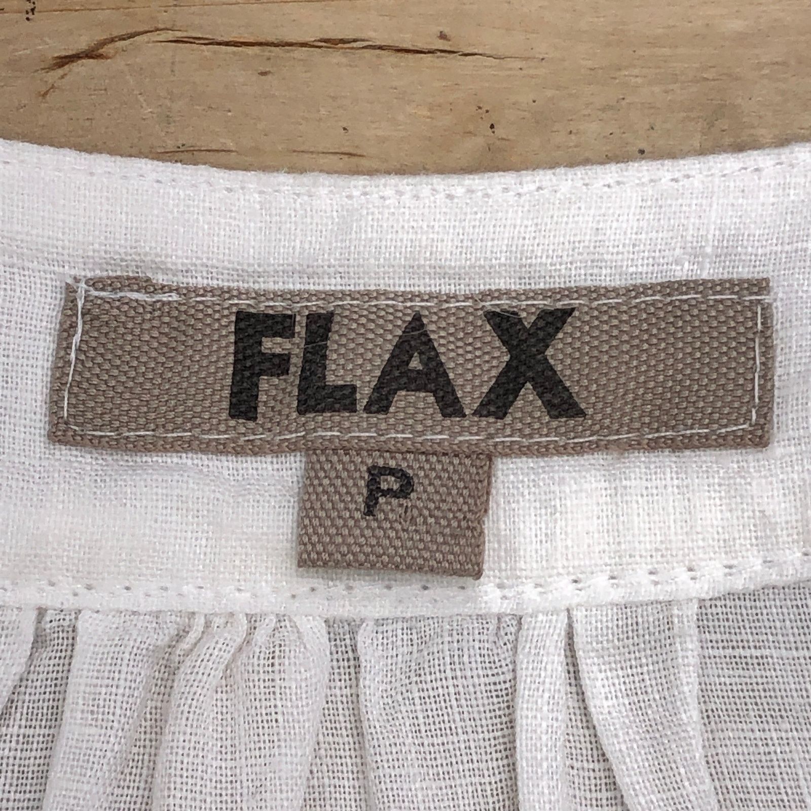 FLAX Flax Size P US XS Top Blouse Ruched Sleeve Linen Gauze White Size XS / US 0-2 / IT 36-38 - 12 Thumbnail