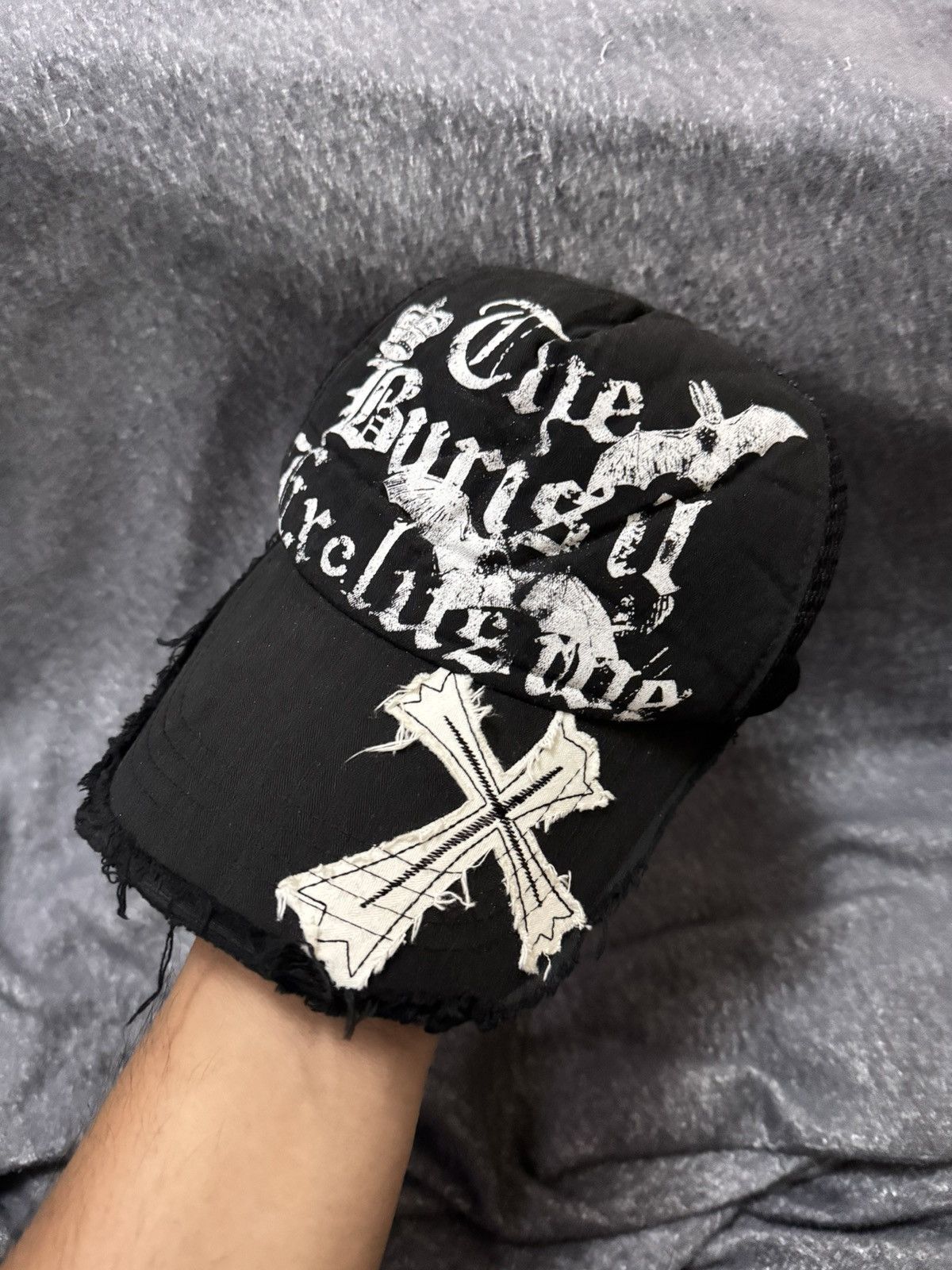 If Six Was Nine × Japanese Brand × Le Grande Bleu (L.G.B.) Japanese Crosses Poem Trucker Hats Size ONE SIZE - 2 Thumbnail