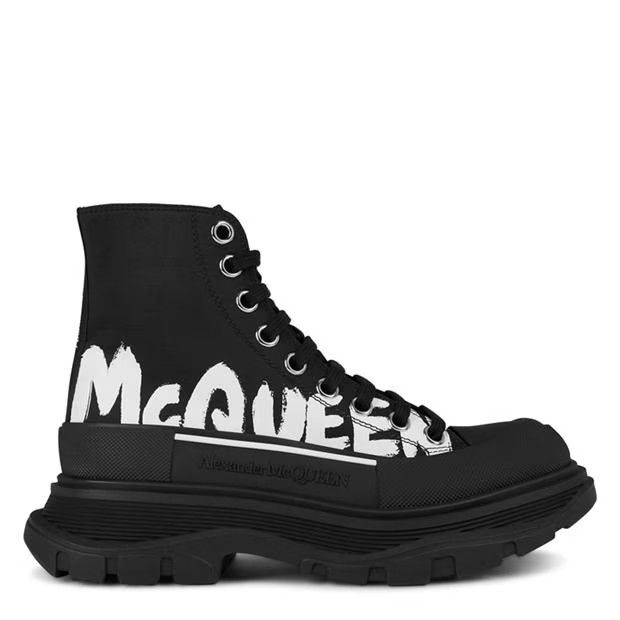 o1g2r1mq0824 Tread Graffiti Hi Tops Boots in Black & White