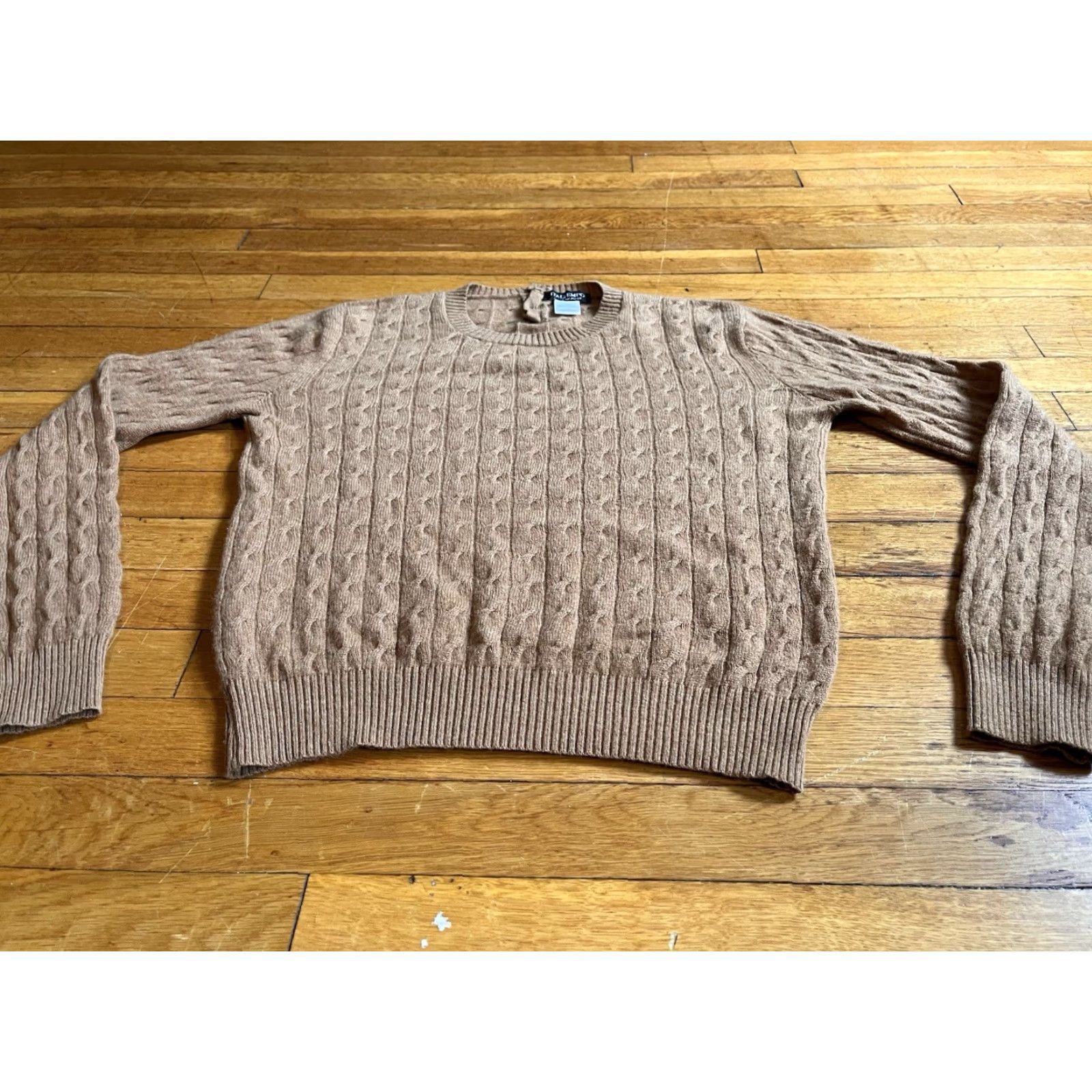 Vintage Italtempo Cashmere Sweater Women’s Large Beige Made In Italy Cableknit Size L / US 10 / IT 46 - 2 Thumbnail
