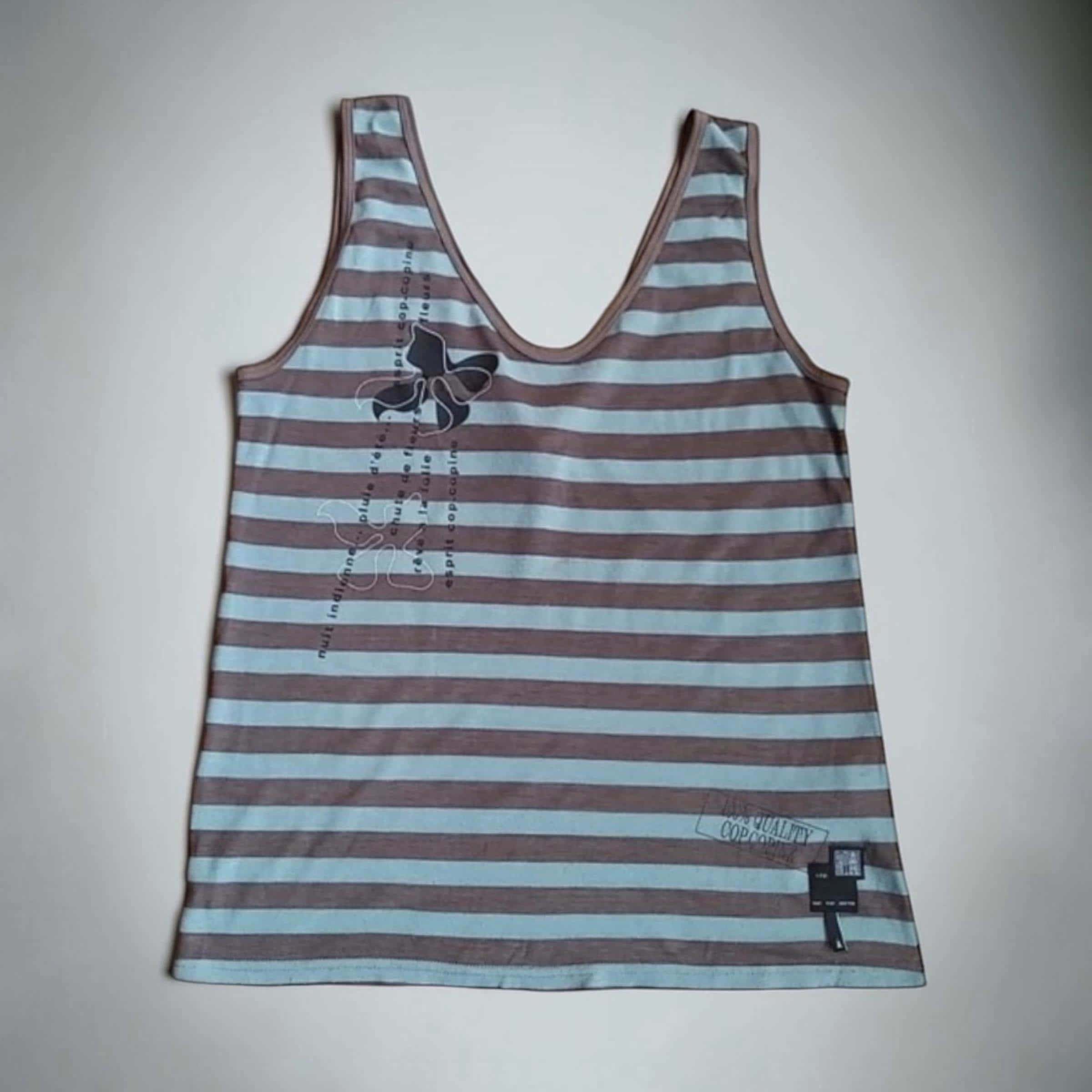 Cop Copine The Cop Copine Striped Turquoise Tanktop Size ONE SIZE - 1 Thumbnail