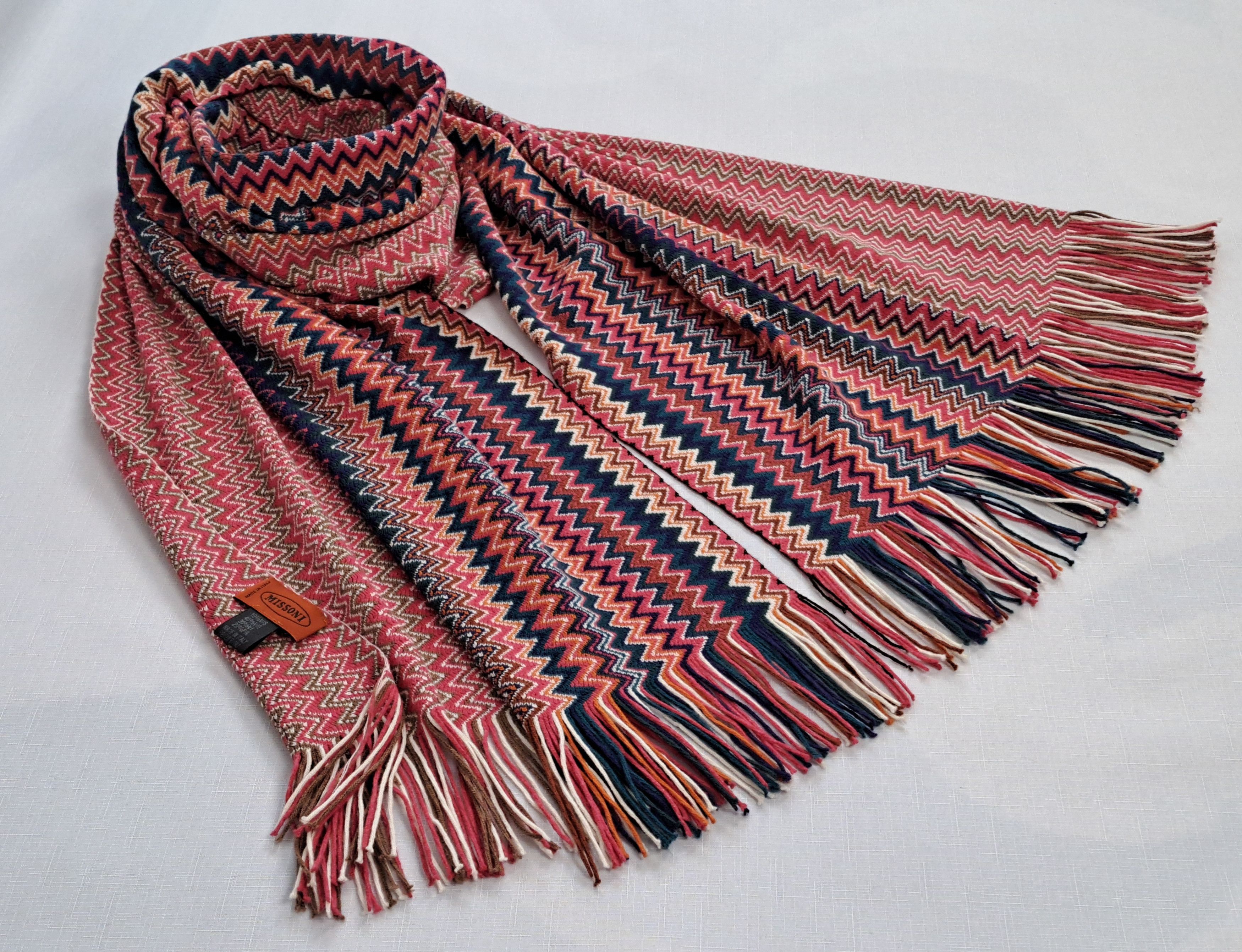Missoni MISSONI large iconic zig zag pattern wool blend scarf. Size ONE SIZE - 1 Thumbnail