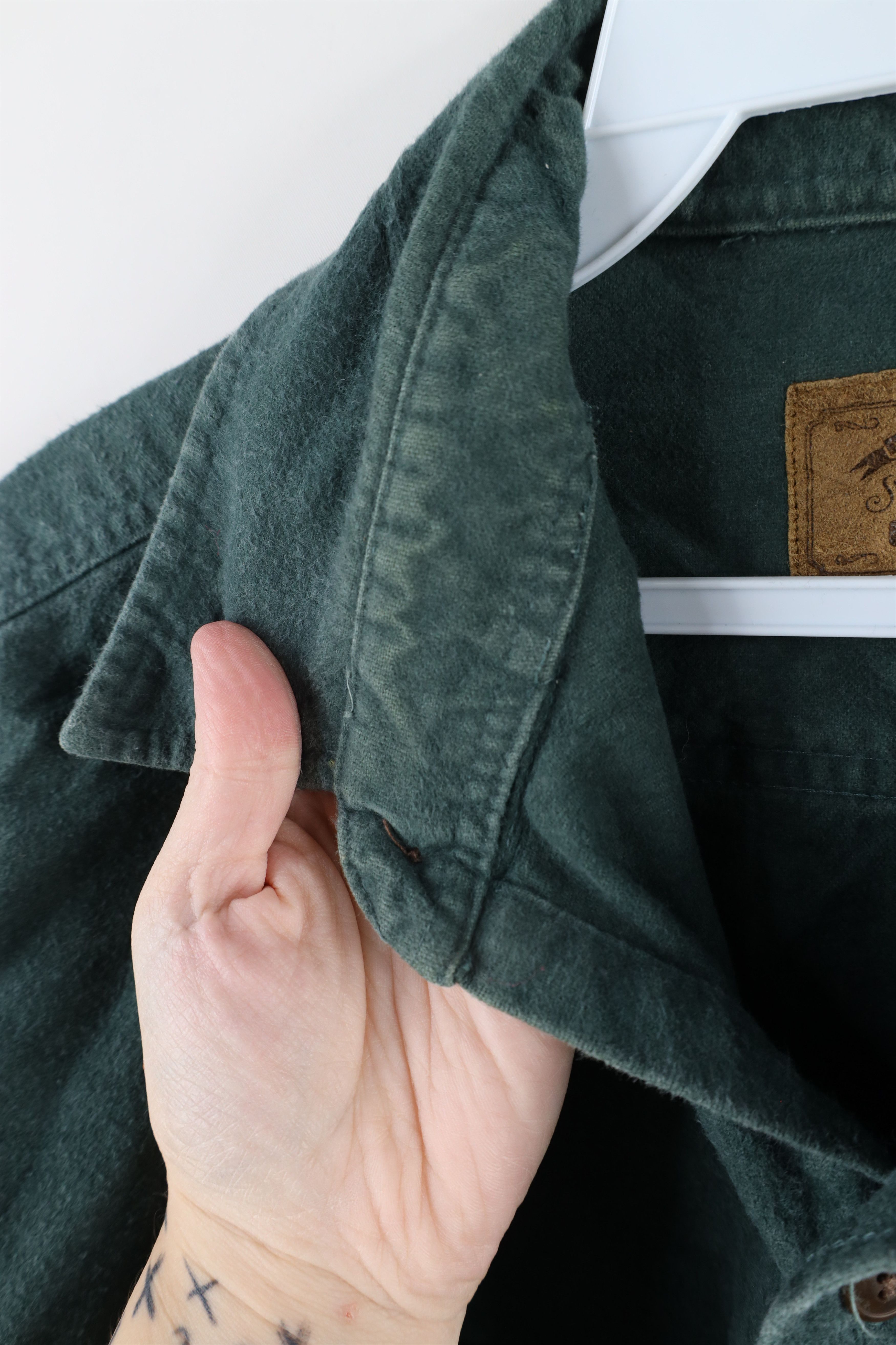 Vintage Vintage 90s Streetwear Chamois Cloth Button Shirt Green Size US M / EU 48-50 / 2 - 10 Thumbnail