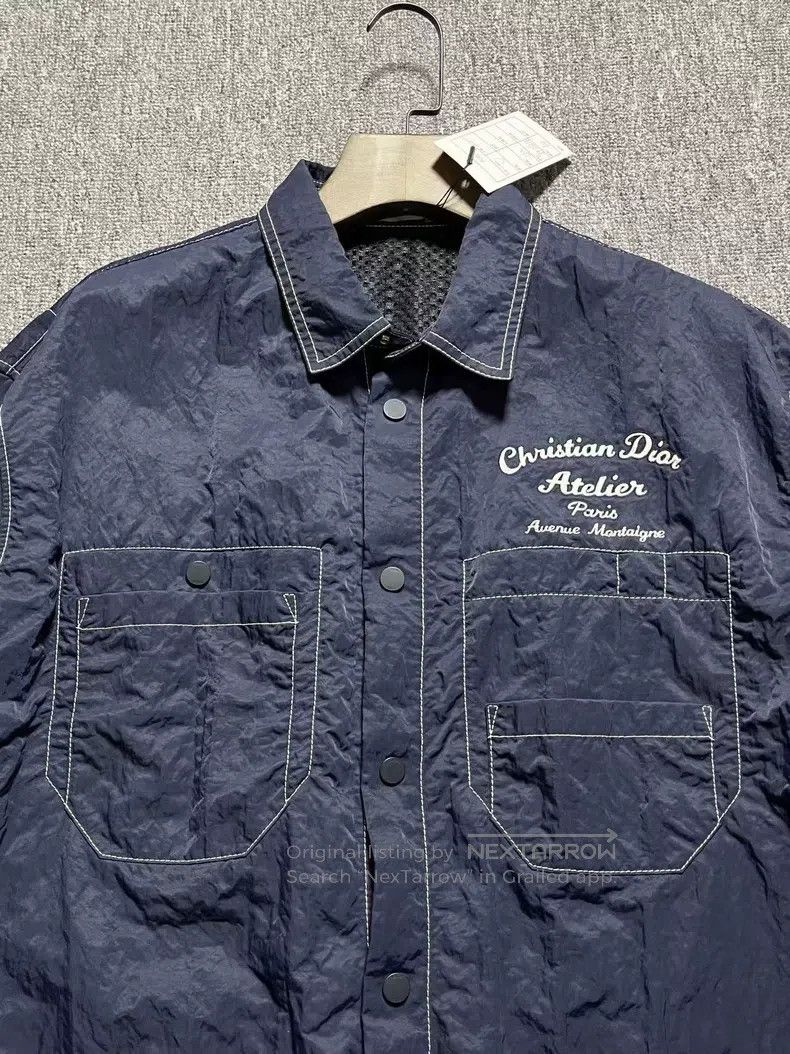Dior Dior Embroidered Logo Navy Blue Shirt Jacket Size US XXS / EU 40 - 2 Thumbnail