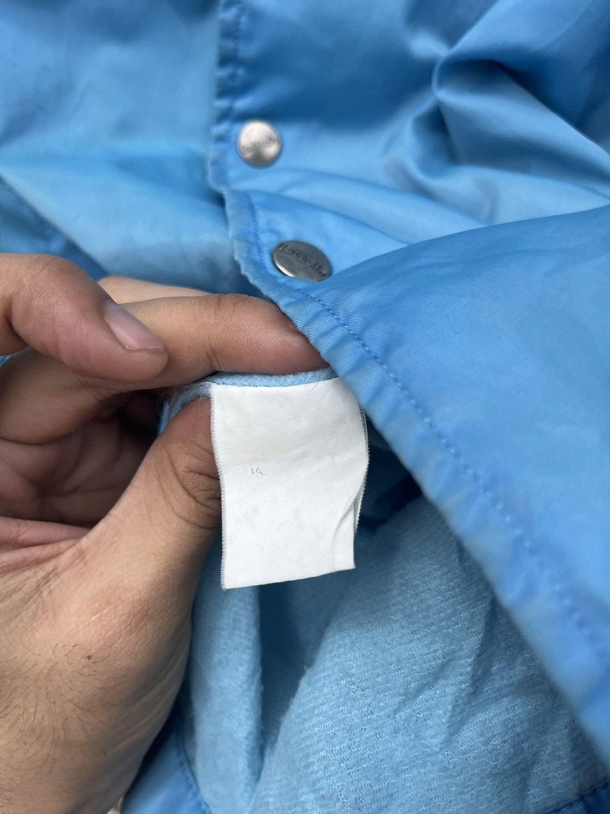 Vintage Vintage Snap Button Solid Blue Bitch Jacket, Long Sleeve Size US L / EU 52-54 / 3 - 7 Thumbnail
