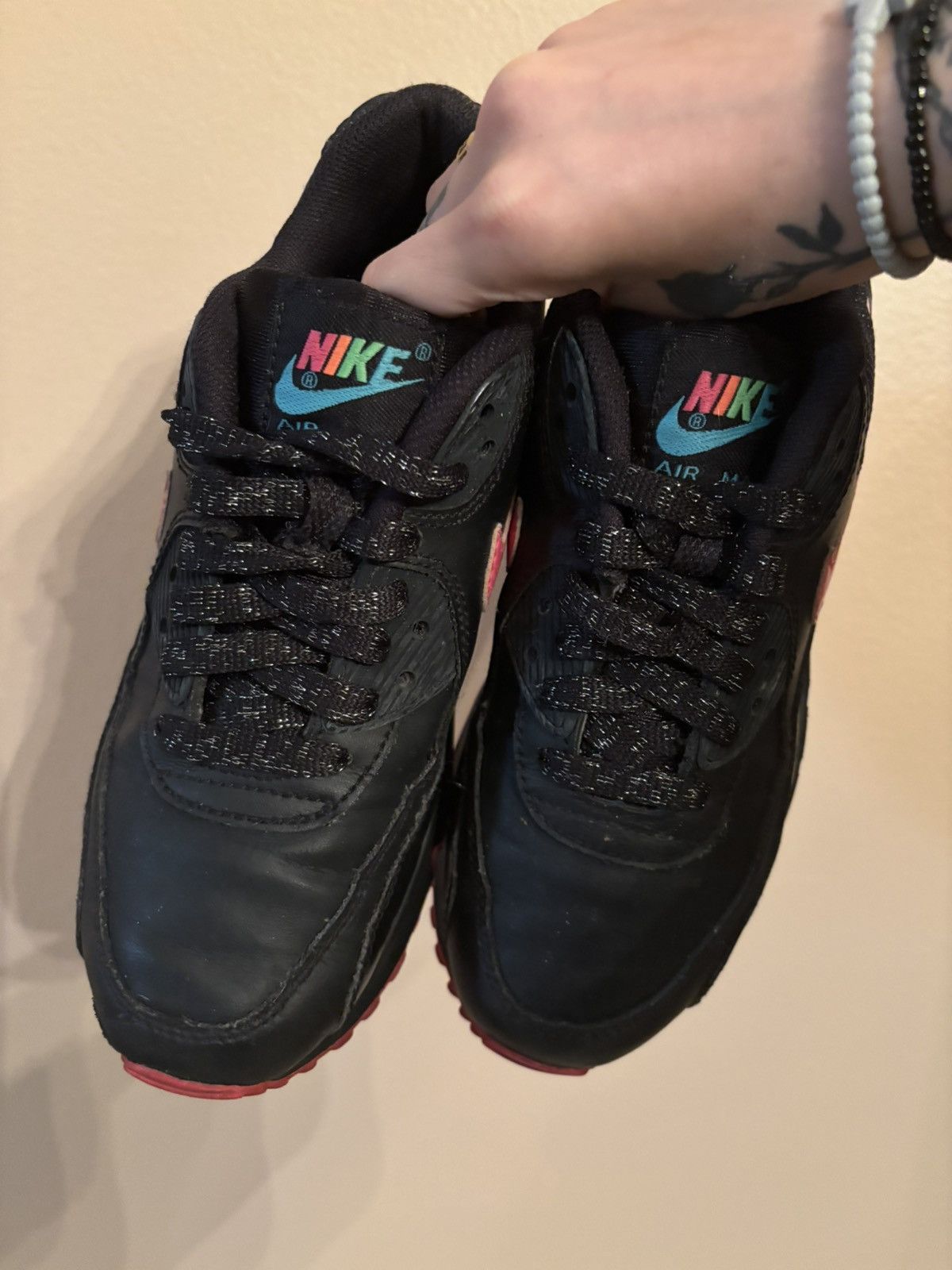 Nike Air Max 90 2007 GS 'Black Pink' Size US 6.5 / IT 36.5 - 3 Thumbnail