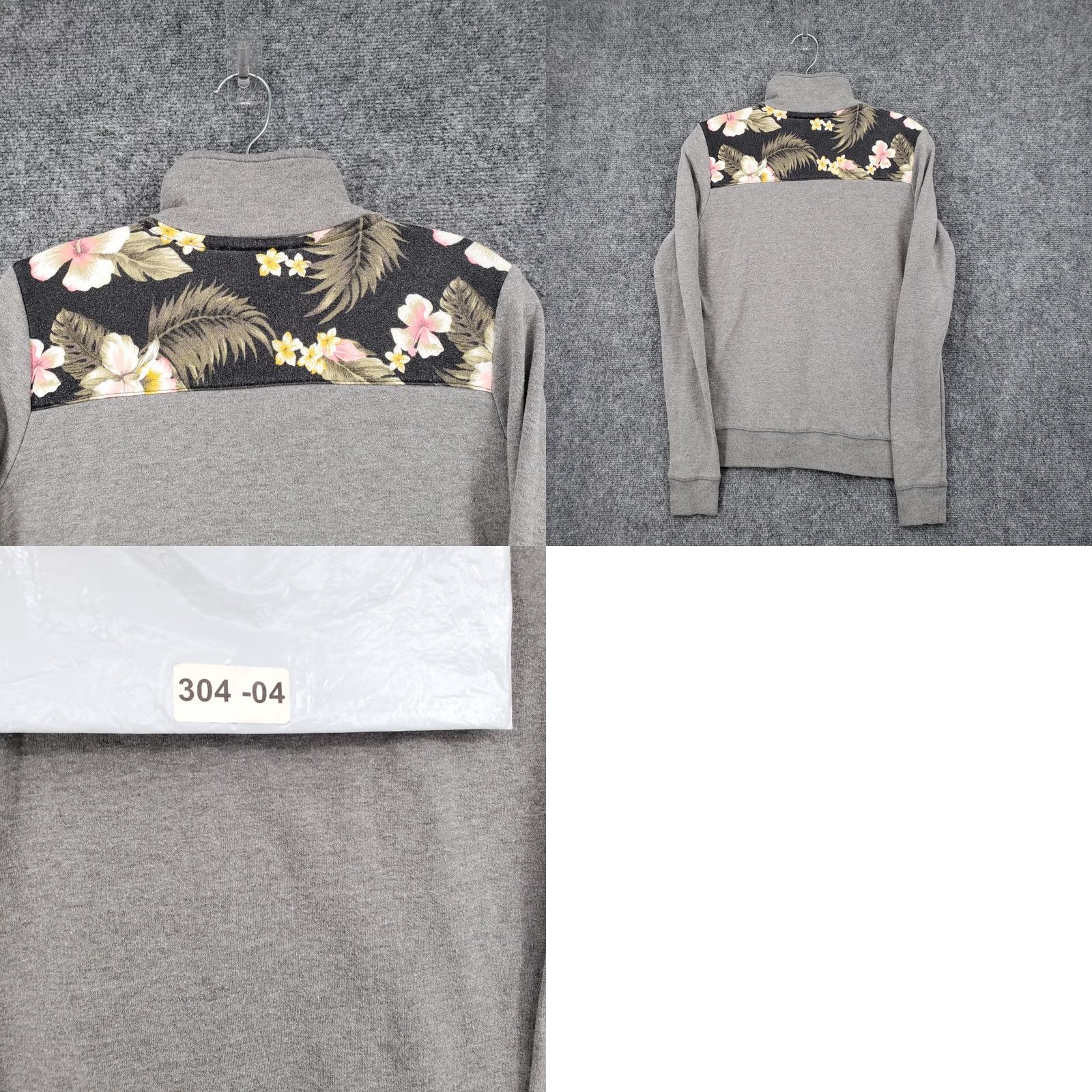 Victoria's Secret Victoria's Secret PINK Sweatshirt Womens XS Gray Henley Mock Neck Long Sleeve Floral Pattern Size XS / US 0-2 / IT 36-38 - 8 Thumbnail