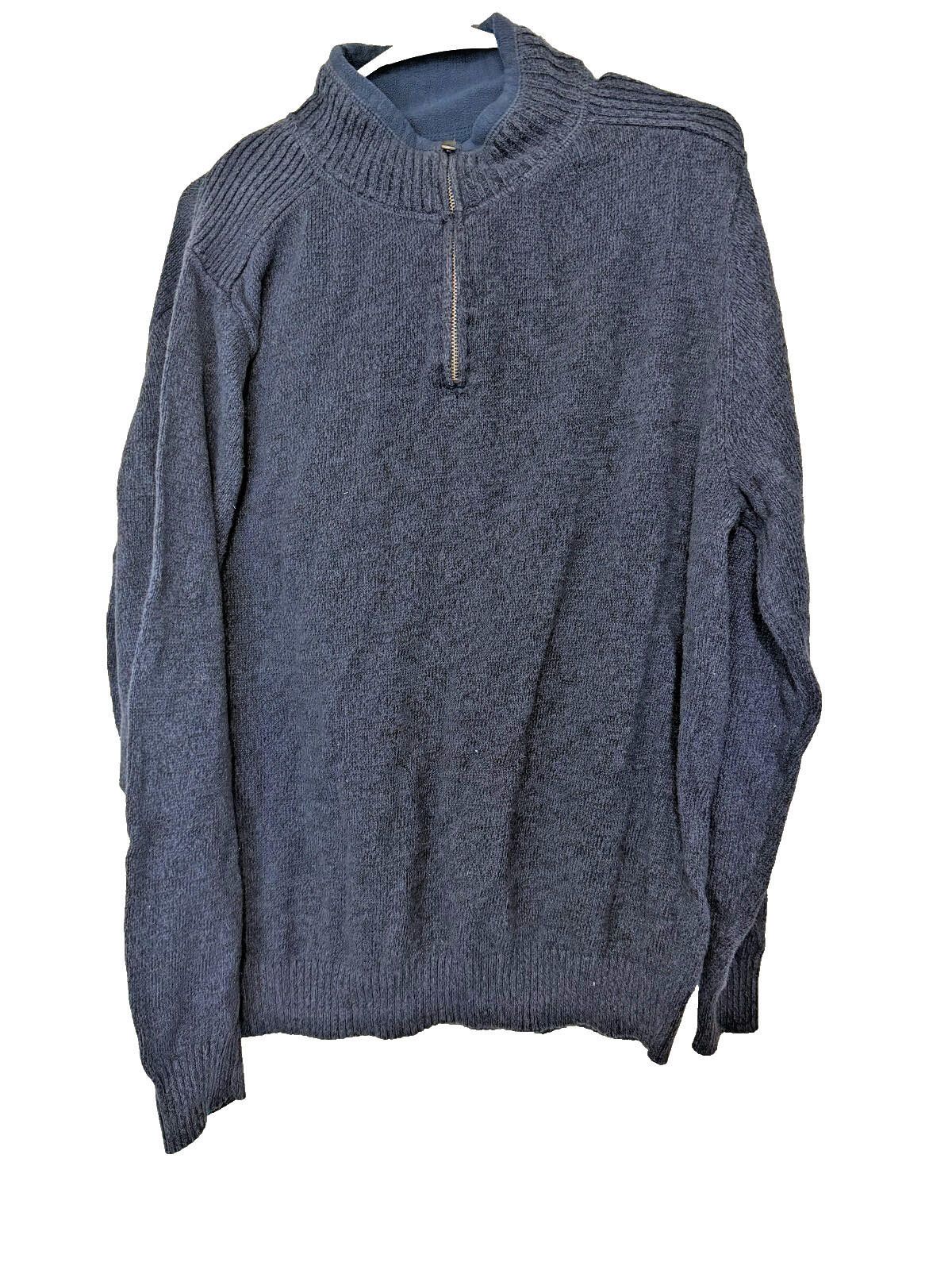 Dockers Dockers Navy Blue Quarter Zip Cotton Sweater Mens XL Size US XL / EU 56 / 4 - 1 Thumbnail