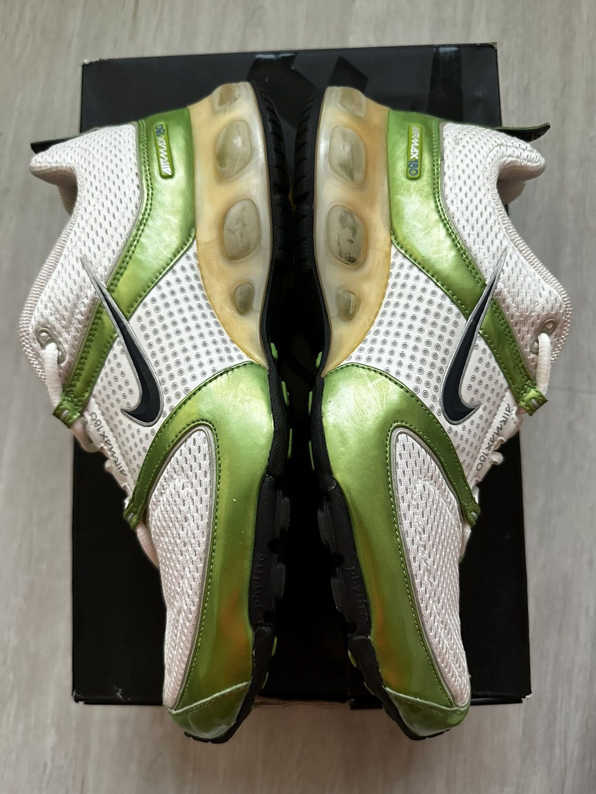 Nike Vintage Nike Airmax 180 White Metallic Green 2006 Size US 11 / EU 44 - 3 Thumbnail
