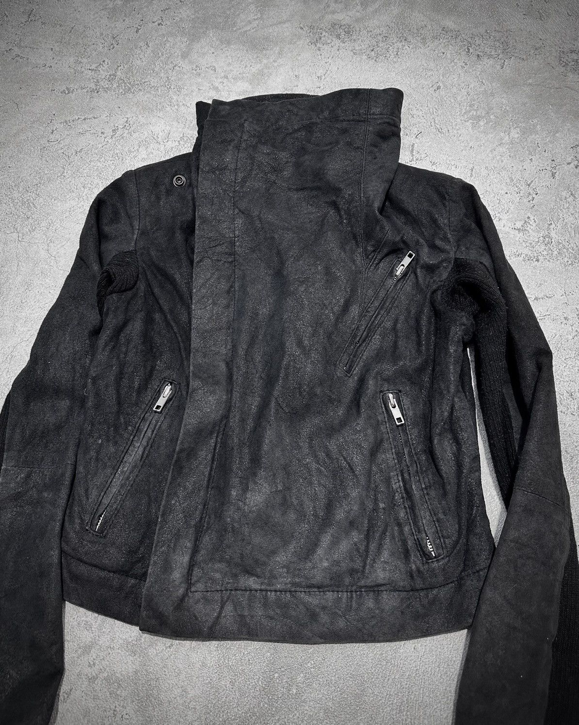 Japanese Brand Japanese Label Biker Asymmetric Jacket Rickowens Style Size US XS / EU 42 / 0 - 2 Thumbnail