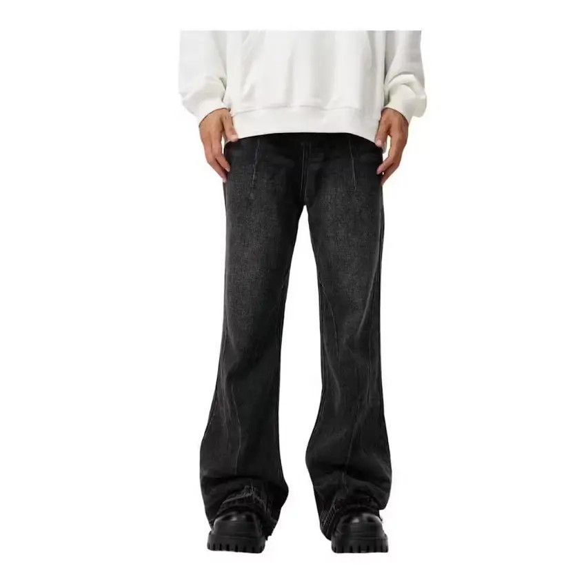 Designer × Japanese Brand Black Stacked Denim Jeans, Flared Jeans Size US 34 / EU 50 - 1 Thumbnail