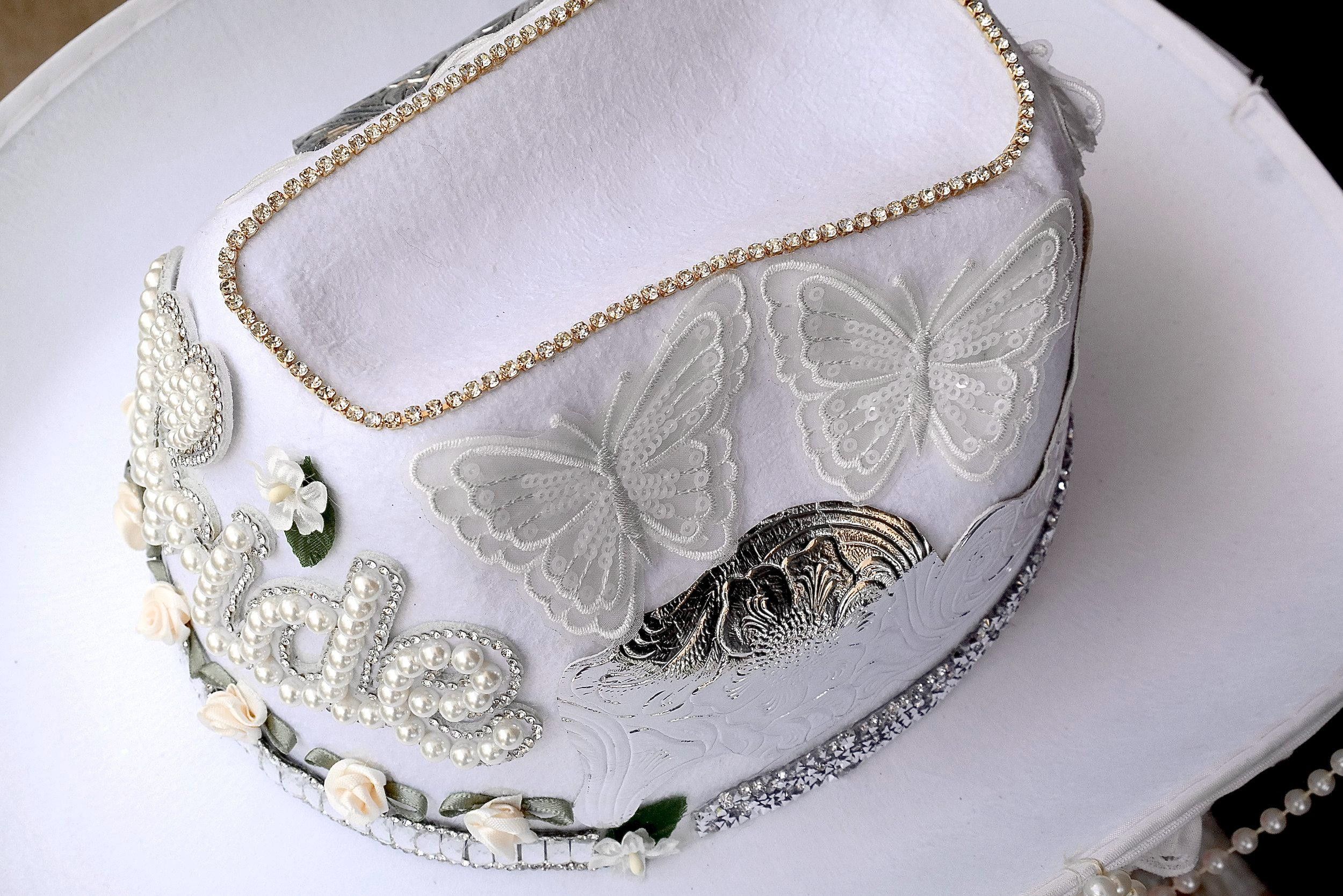 Handmade Pearl Bride Cowgirl Hat Size ONE SIZE - 2 Thumbnail