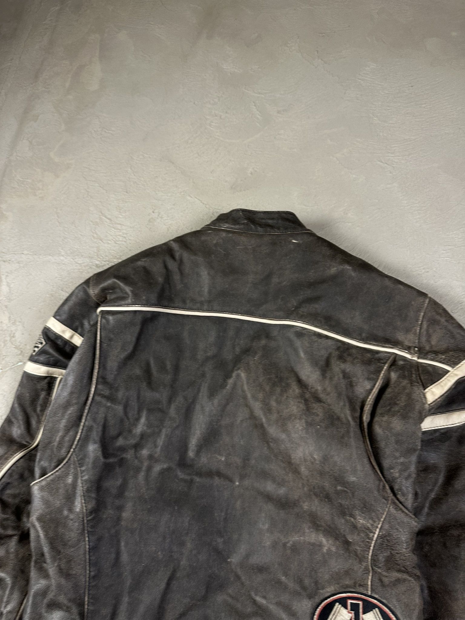 Vintage Vintage Leather Racing Patch Biker Boxy Jacket Size US XL / EU 56 / 4 - 13 Thumbnail
