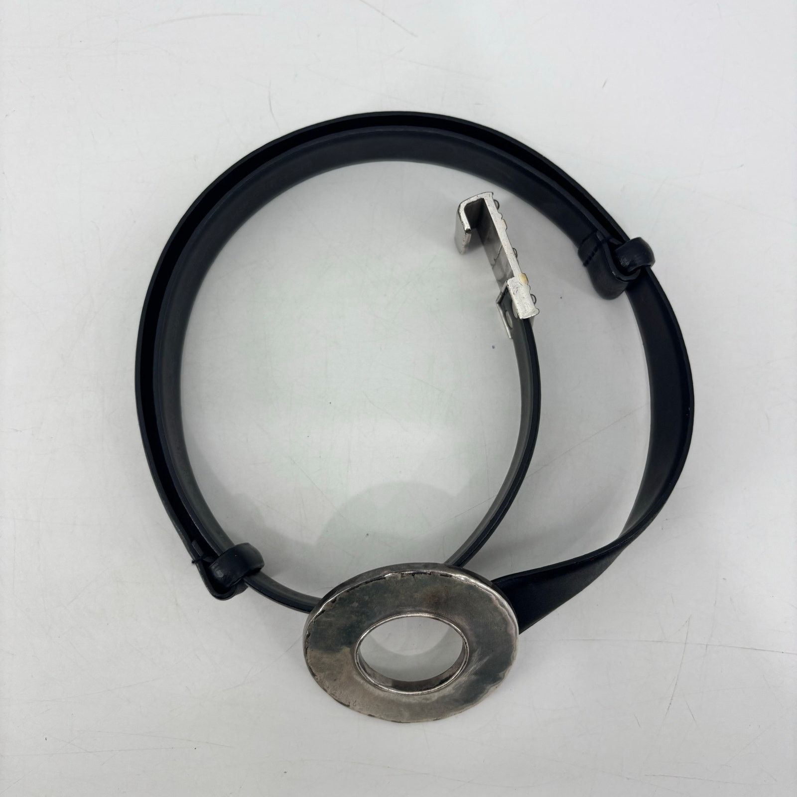 Other Chicos Womens Small Medium Black Leather Belt Circle Hook Size ONE SIZE - 9 Thumbnail