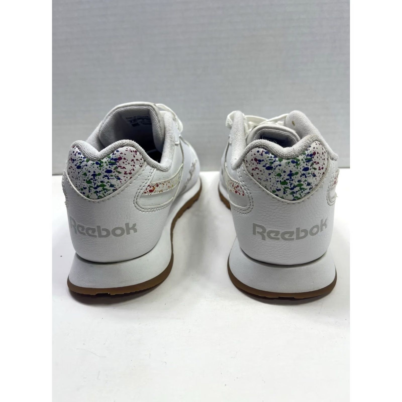 Reebok Reebok Women's Size 9 White Sneaker Paint Splatter Stripe Classic Size US 9 / IT 39 - 4 Thumbnail