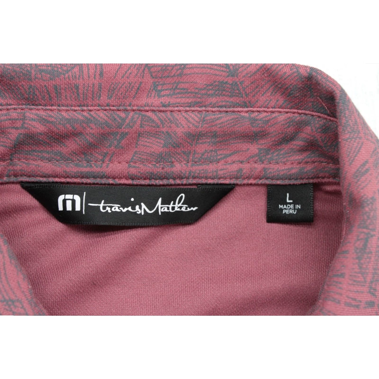 TravisMathew Travis Mathew Polo Floral Men's Large Red Logo Breathable Quick Dry Short Sleeve Size US L / EU 52-54 / 3 - 5 Thumbnail
