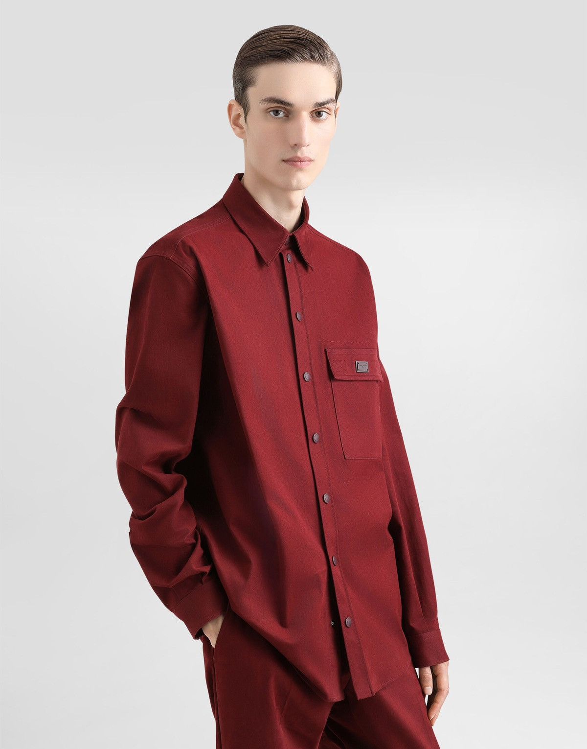 Dolce & Gabbana Dolce & Gabbana cotton overshirt with tag in Bordeaux Size US L / EU 52-54 / 3 - 1 Thumbnail