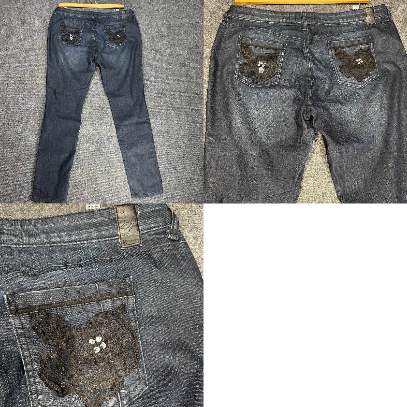 Vintage Poetic Justice Jeans Womens 32 Nikki Skinny Cotton Blend Black Front Back Denim Stretch Distressed Logo Regular Mid Rise Inseam 31.5in Boys/Girls? Size 24" / US 00 / IT 34 - 8 Thumbnail