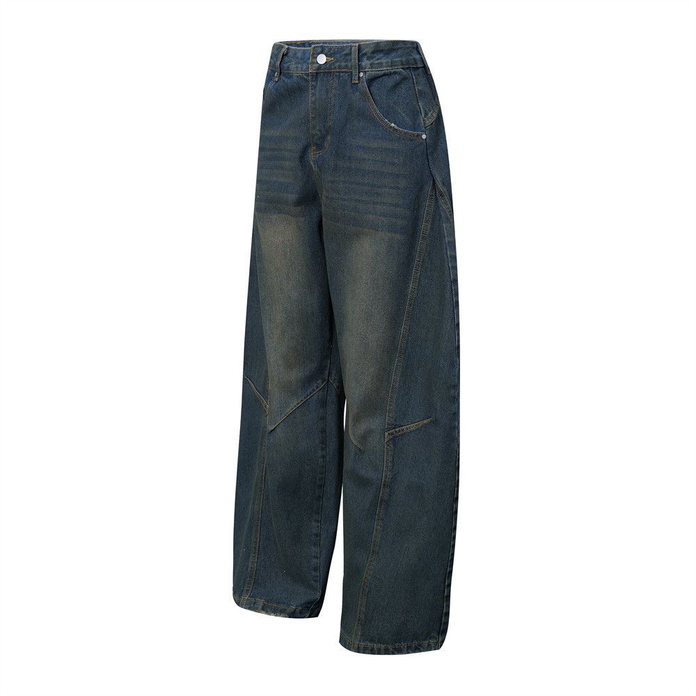 Japanese Brand × Jean Men's punk washed distressed loose wide-leg scimitar jeans Size US 32 / EU 48 - 2 Thumbnail