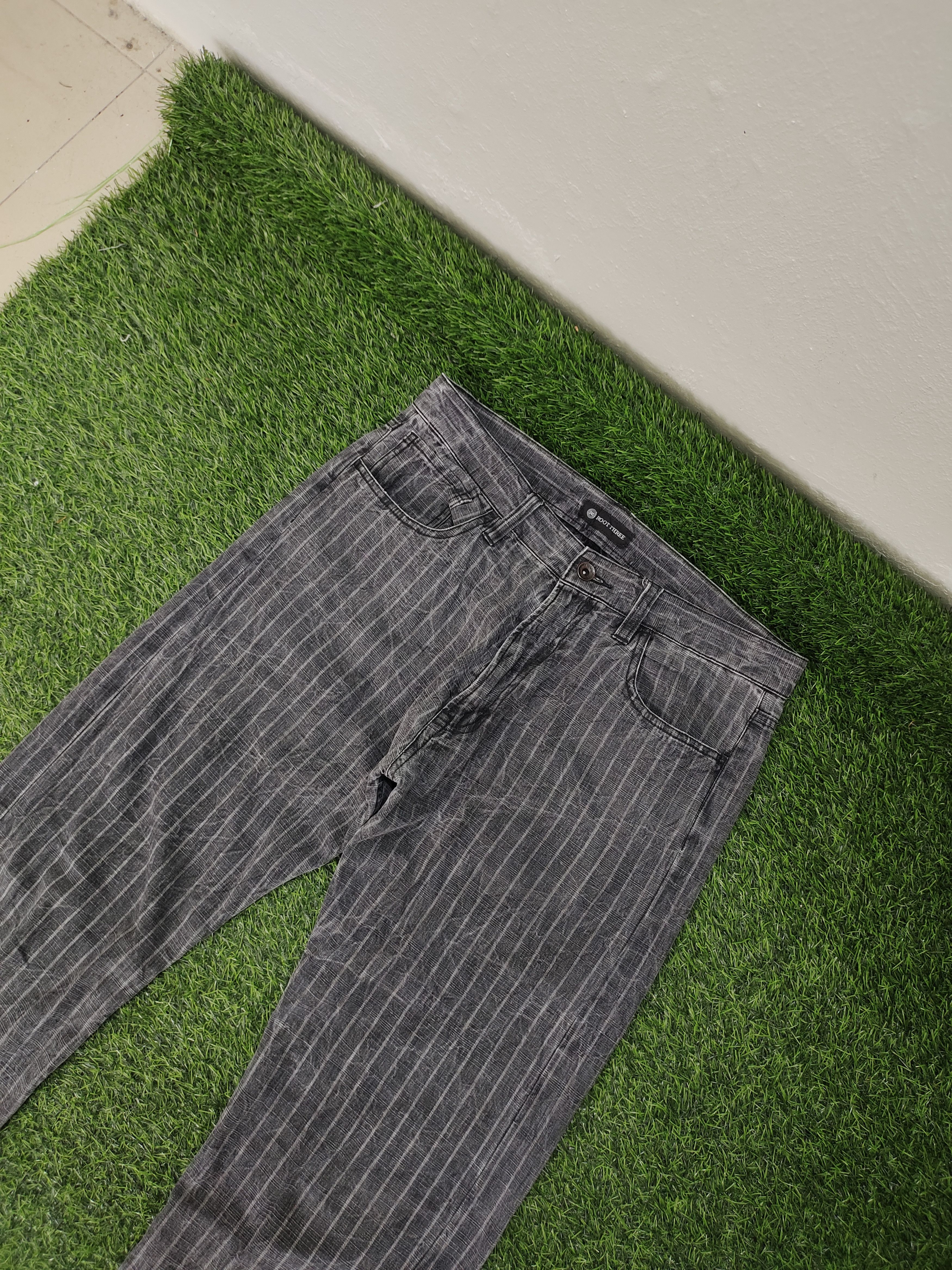 If Six Was Nine Vintage Root Three Japan Black Faded Striped Denim Pants Size US 32 / EU 48 - 2 Thumbnail