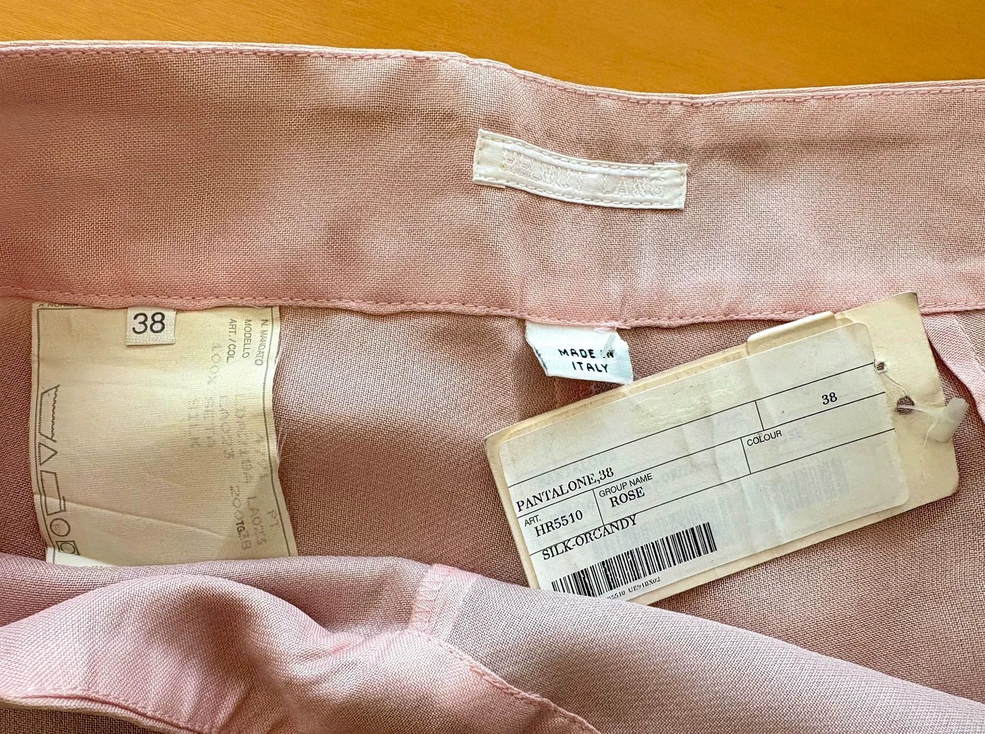 Helmut Lang Helmut Lang Women's Light Pink Silk Trousers Size 26" / US 2 / IT 38 - 6 Thumbnail