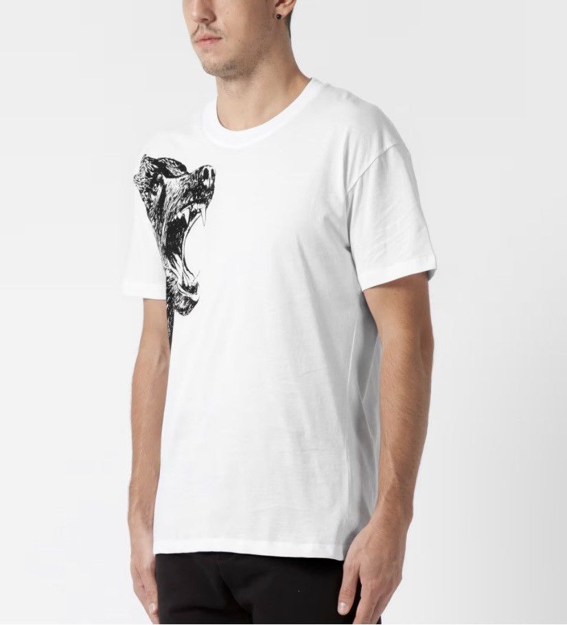 Alexander McQueen 2014 Mcqueen MCQ White Roaring Bear Vintage T-shirt Big Logo Size US L / EU 52-54 / 3 - 3 Thumbnail
