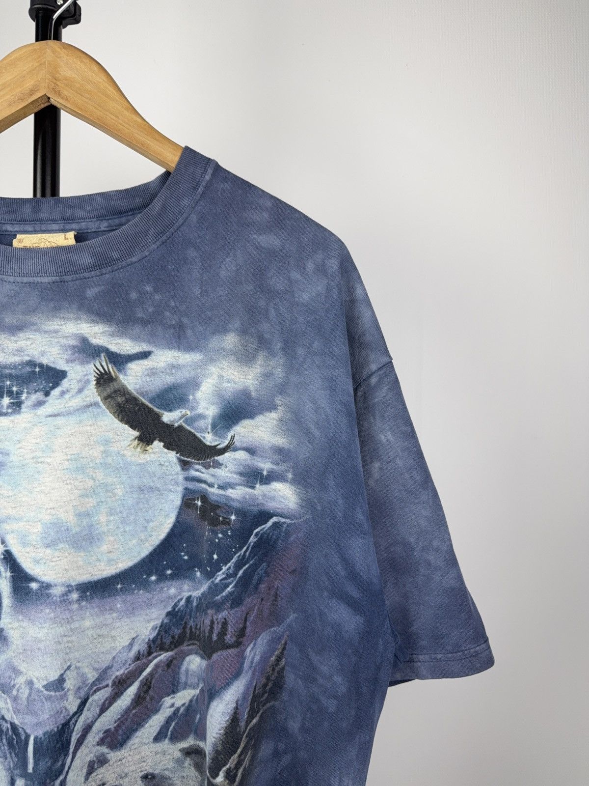 The Mountain × Vintage Vintage 90s Wolf Bear Eagle USA Animal Mountain T-Shirt Size US L / EU 52-54 / 3 - 2 Thumbnail