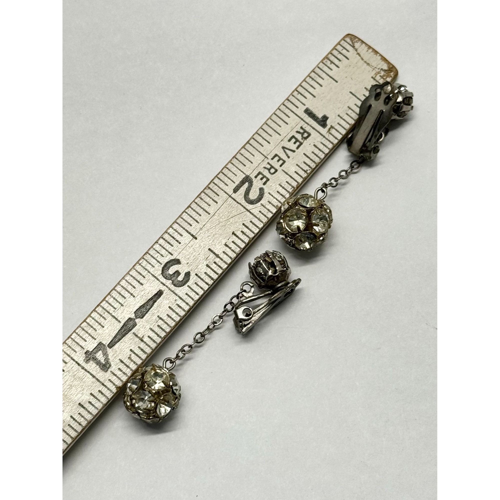 Vintage Vintage rhinestone ball drop earrings Size ONE SIZE - 6 Thumbnail