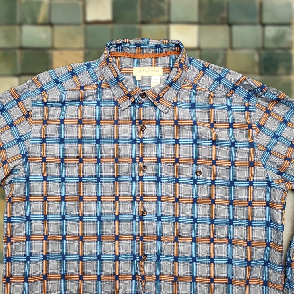 The Territory Ahead The Territory Ahead Shirt Mens L Blue Orange 100% Cotton Long Sleeve Casual Shirt Size US L / EU 52-54 / 3 - 1 Thumbnail