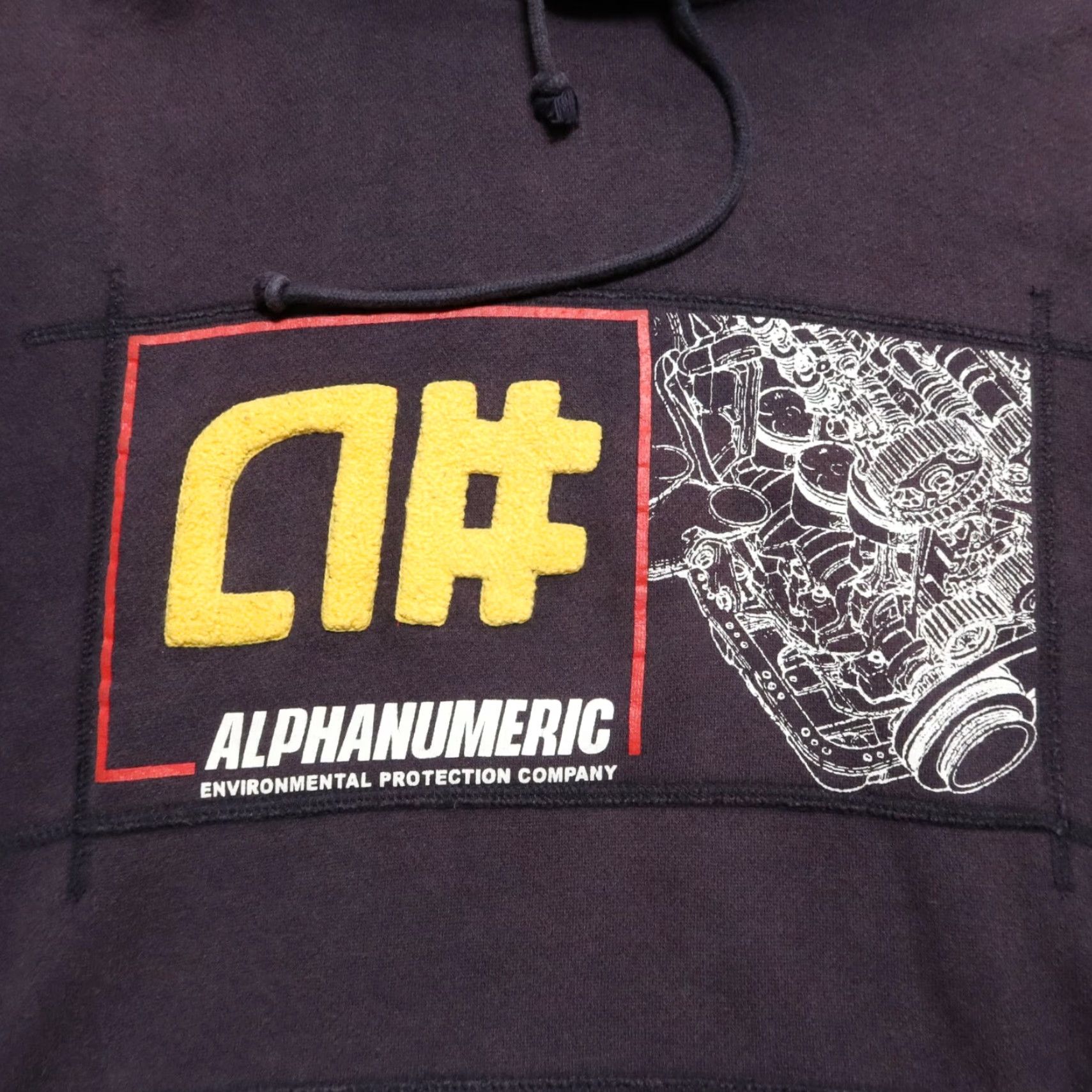 Vintage VINTAGE Alphanumeric Hoodie Sweatshirt Mens XL Navy Vintage Rare Alphanumeric Hoodie Sweatshirt 90s Concert Skate Size US XL / EU 56 / 4 - 4 Thumbnail