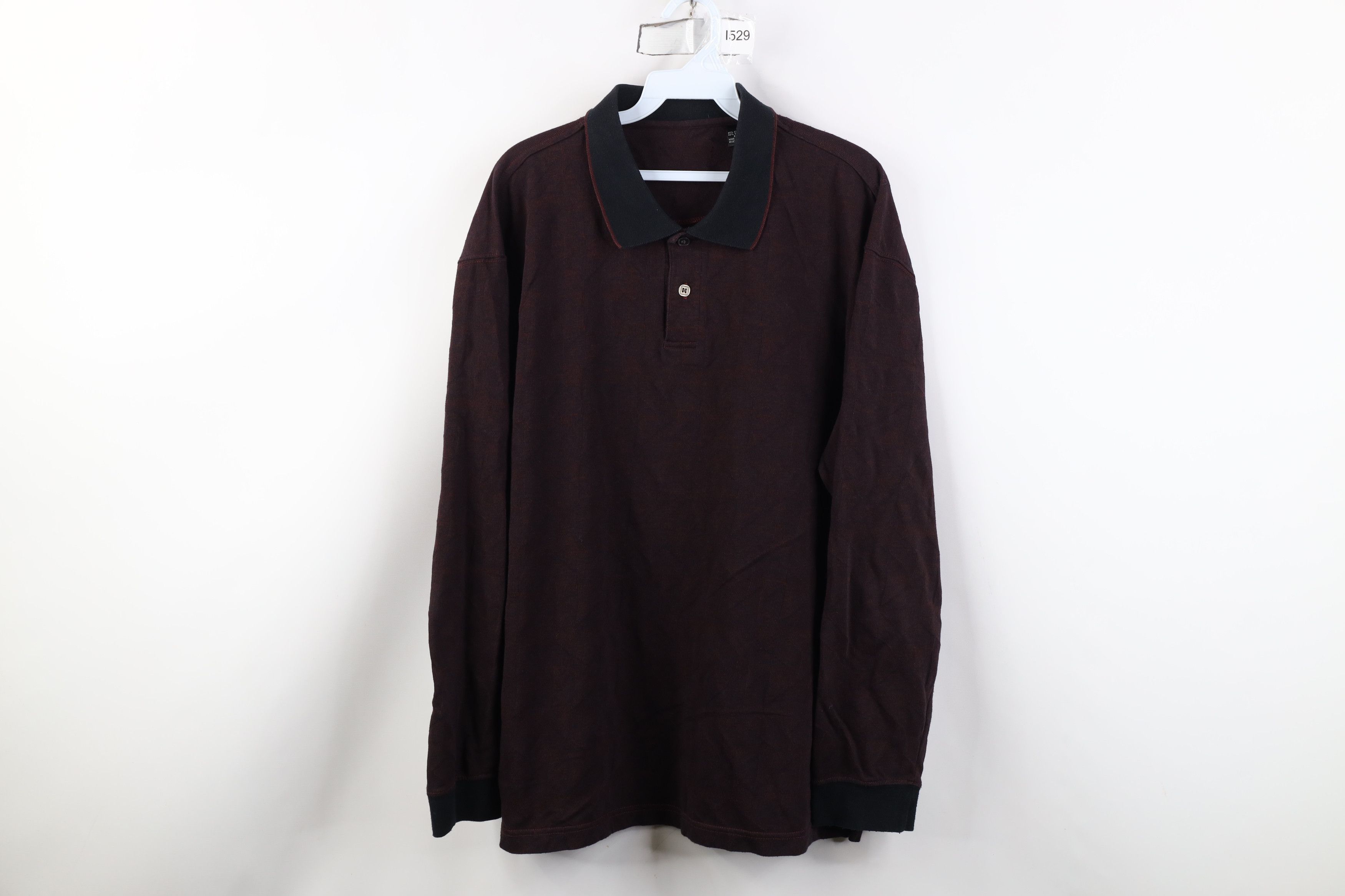 Vintage Vintage 90s Streetwear Knit Long Sleeve Rugby Polo Shirt Size US XL / EU 56 / 4 - 1 Thumbnail